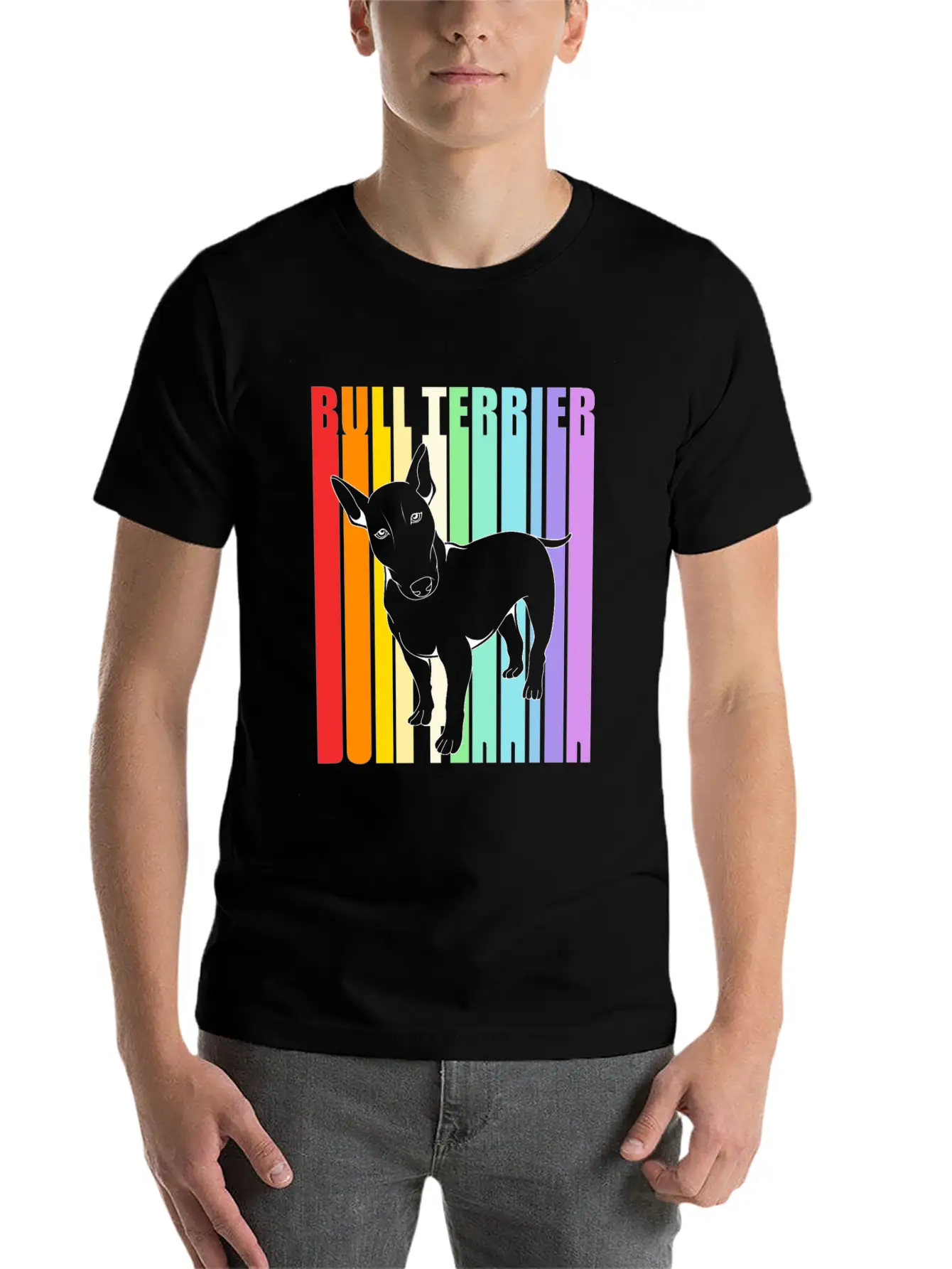 Retro American Bull Terrier Dog Comfortable Minimalist Graphic Tee – Summer Style Essential