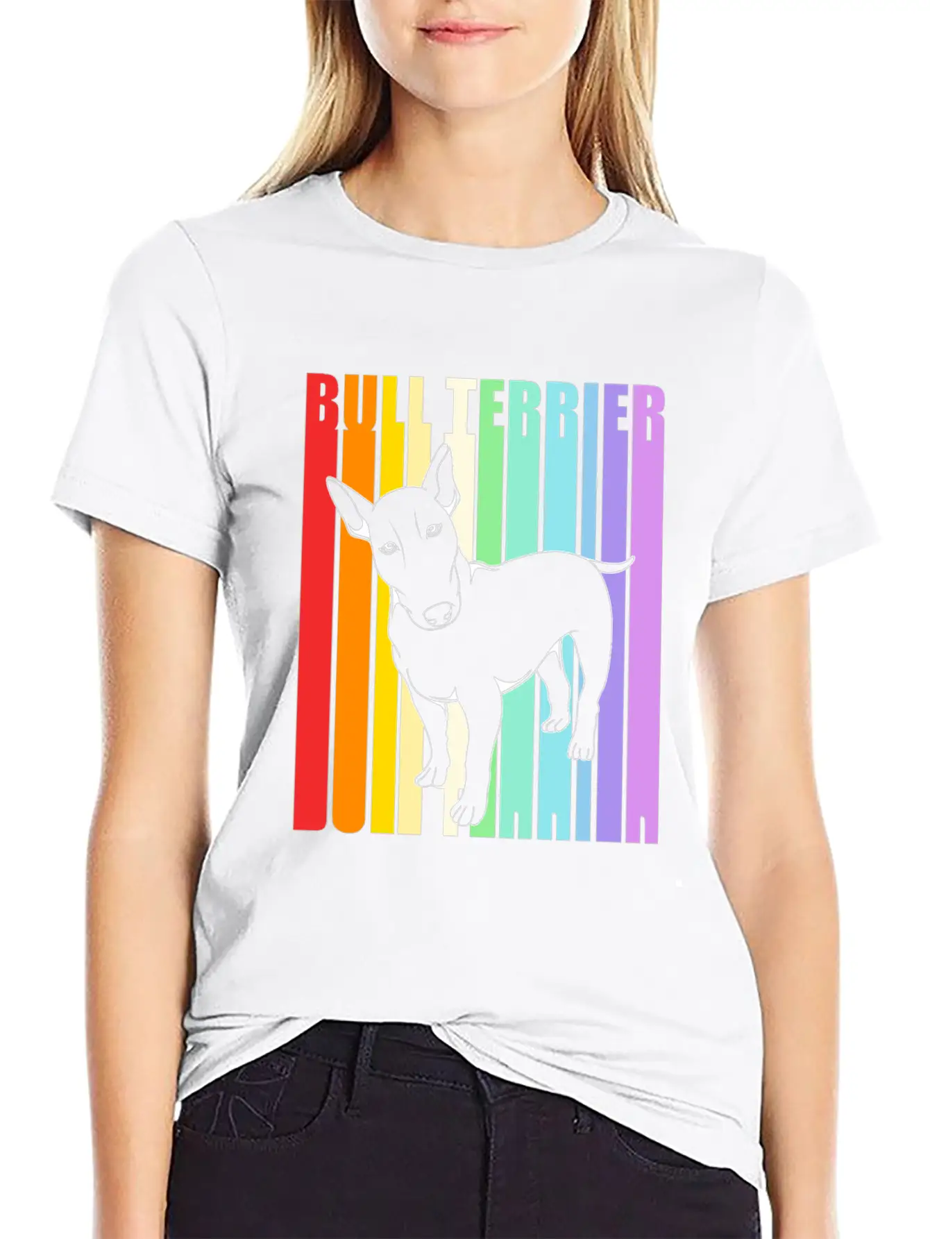 Retro American Bull Terrier Dog Comfortable Minimalist Graphic Tee – Summer Style Essential