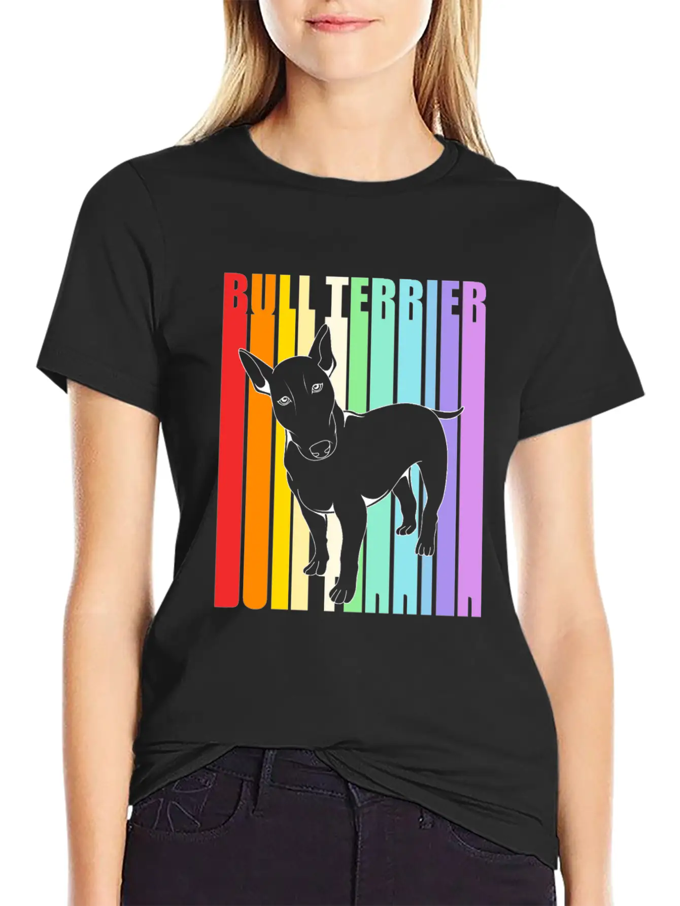 Retro American Bull Terrier Dog Comfortable Minimalist Graphic Tee – Summer Style Essential