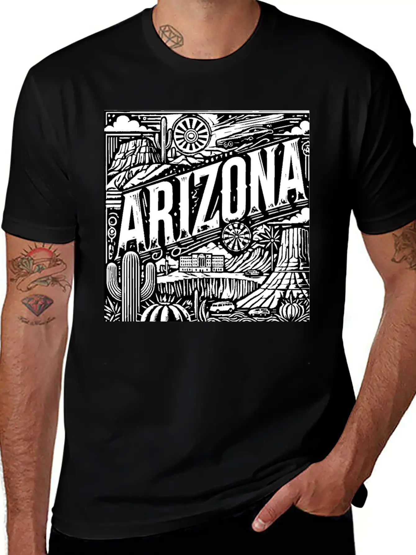 Retro Arizona Lightweight Cotton T-Shirt – Daily Comfort Graphic Shirt