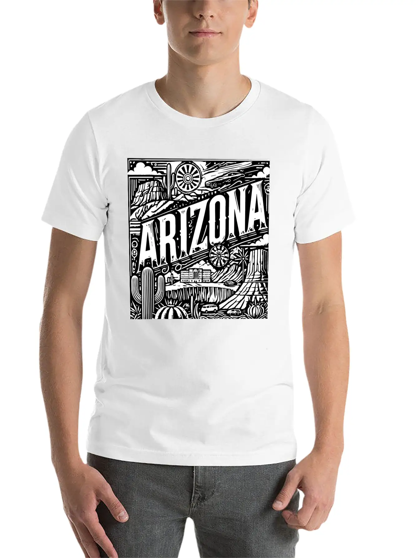 Retro Arizona Lightweight Cotton T-Shirt – Daily Comfort Graphic Shirt
