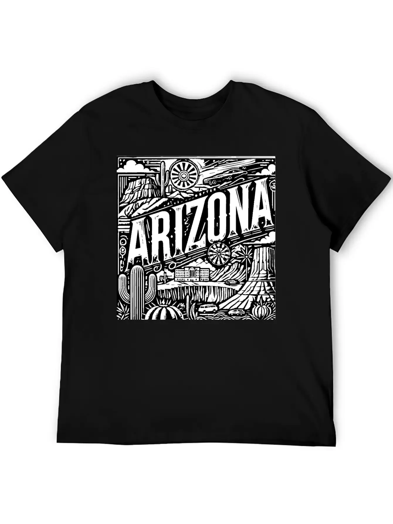 Retro Arizona Lightweight Cotton T-Shirt – Daily Comfort Graphic Shirt