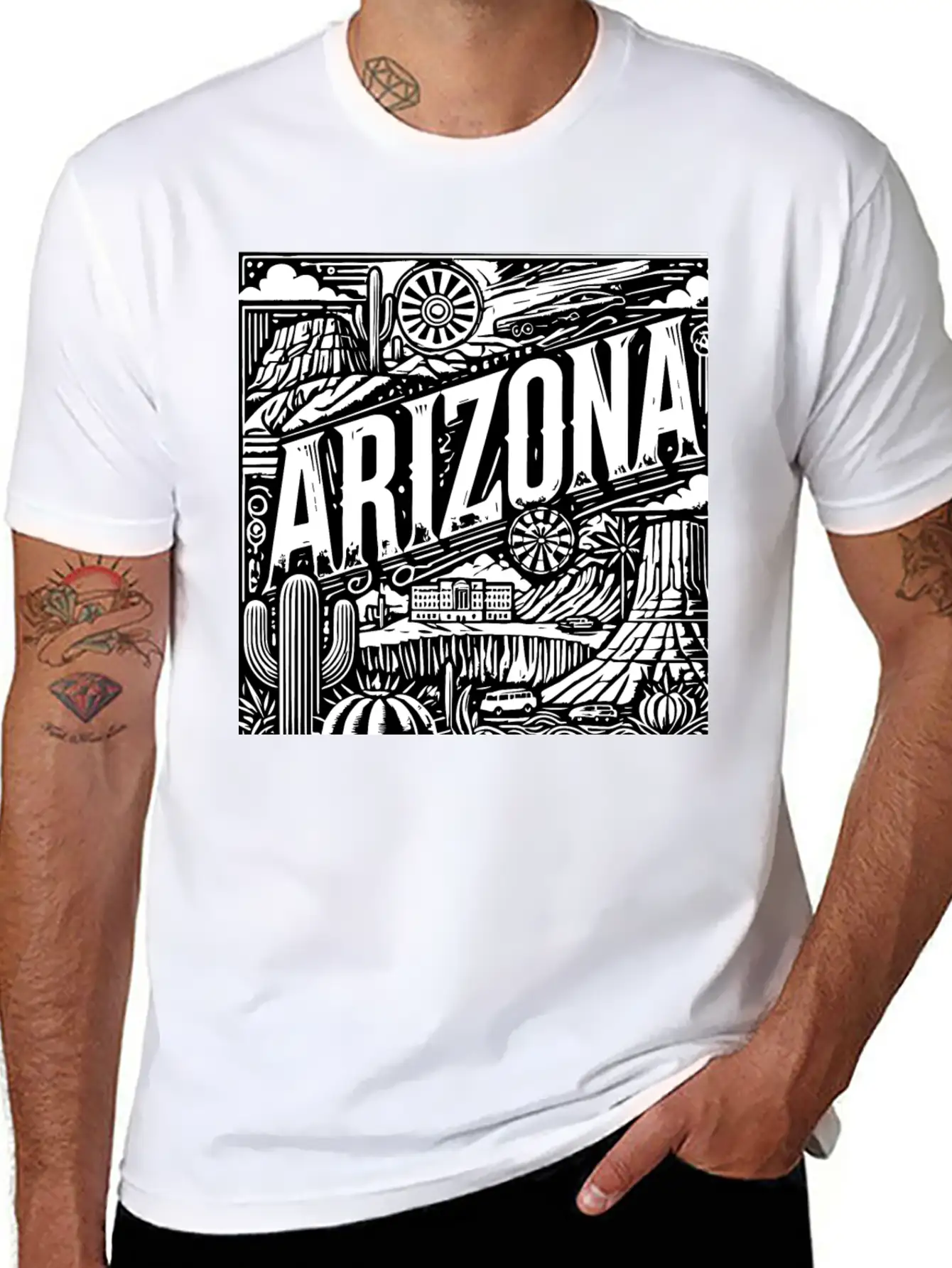 Retro Arizona Lightweight Cotton T-Shirt – Daily Comfort Graphic Shirt