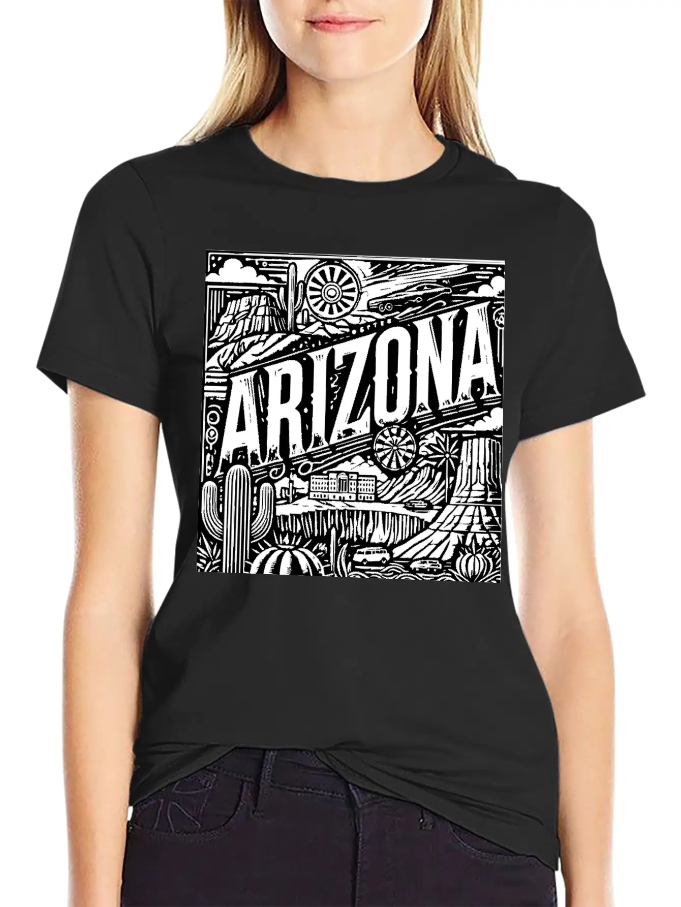 Retro Arizona Lightweight Cotton T-Shirt – Daily Comfort Graphic Shirt