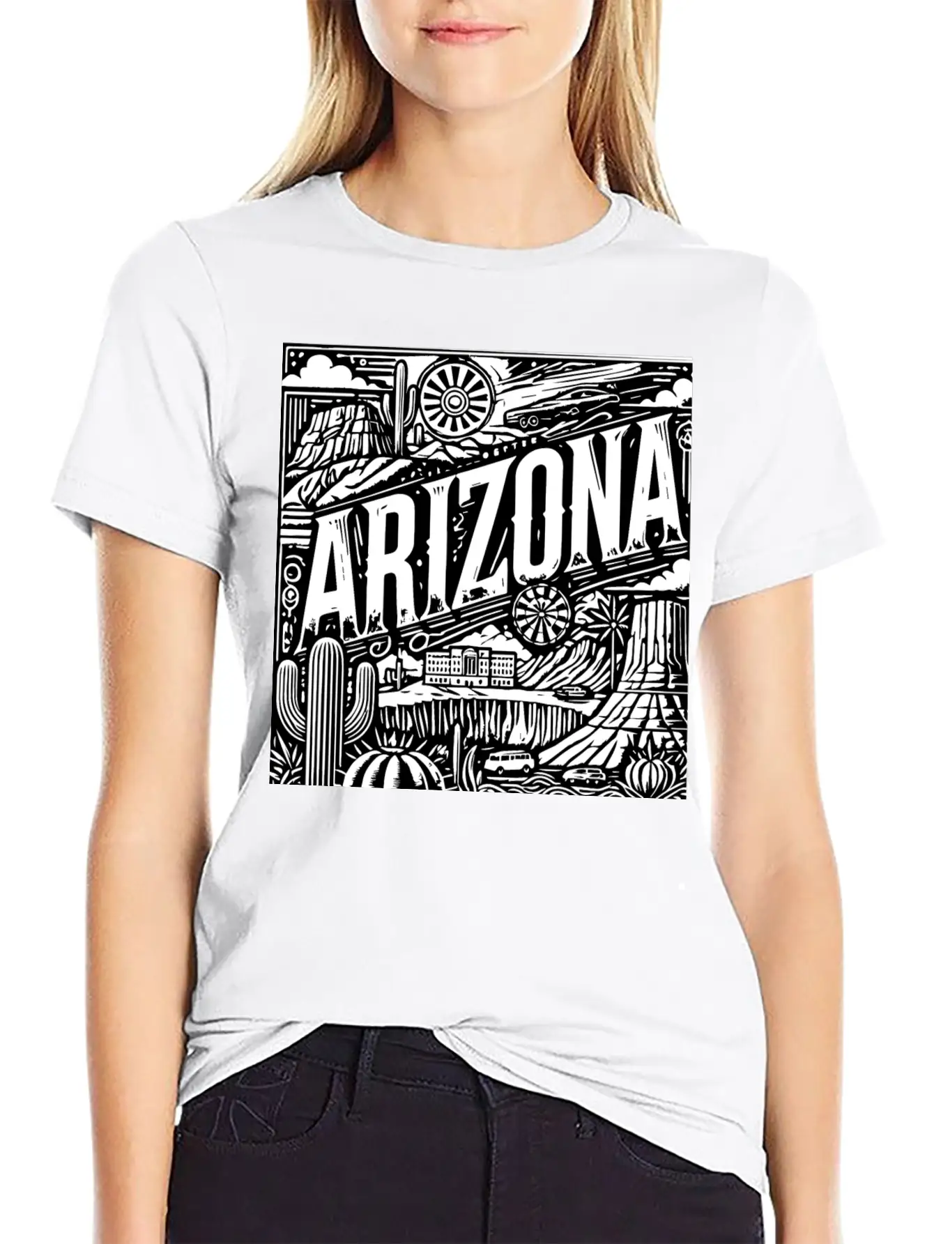 Retro Arizona Lightweight Cotton T-Shirt – Daily Comfort Graphic Shirt