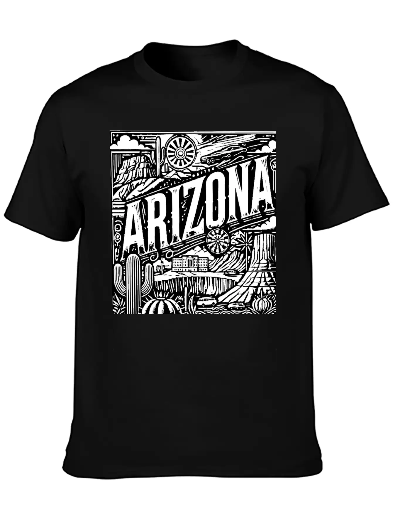 Retro Arizona Lightweight Cotton T-Shirt – Daily Comfort Graphic Shirt