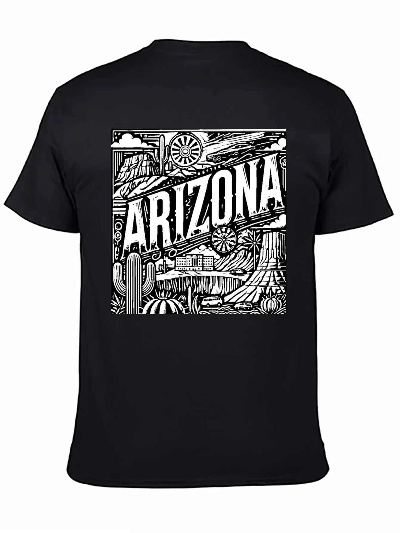 Retro Arizona Lightweight Cotton T-Shirt – Daily Comfort Graphic Shirt