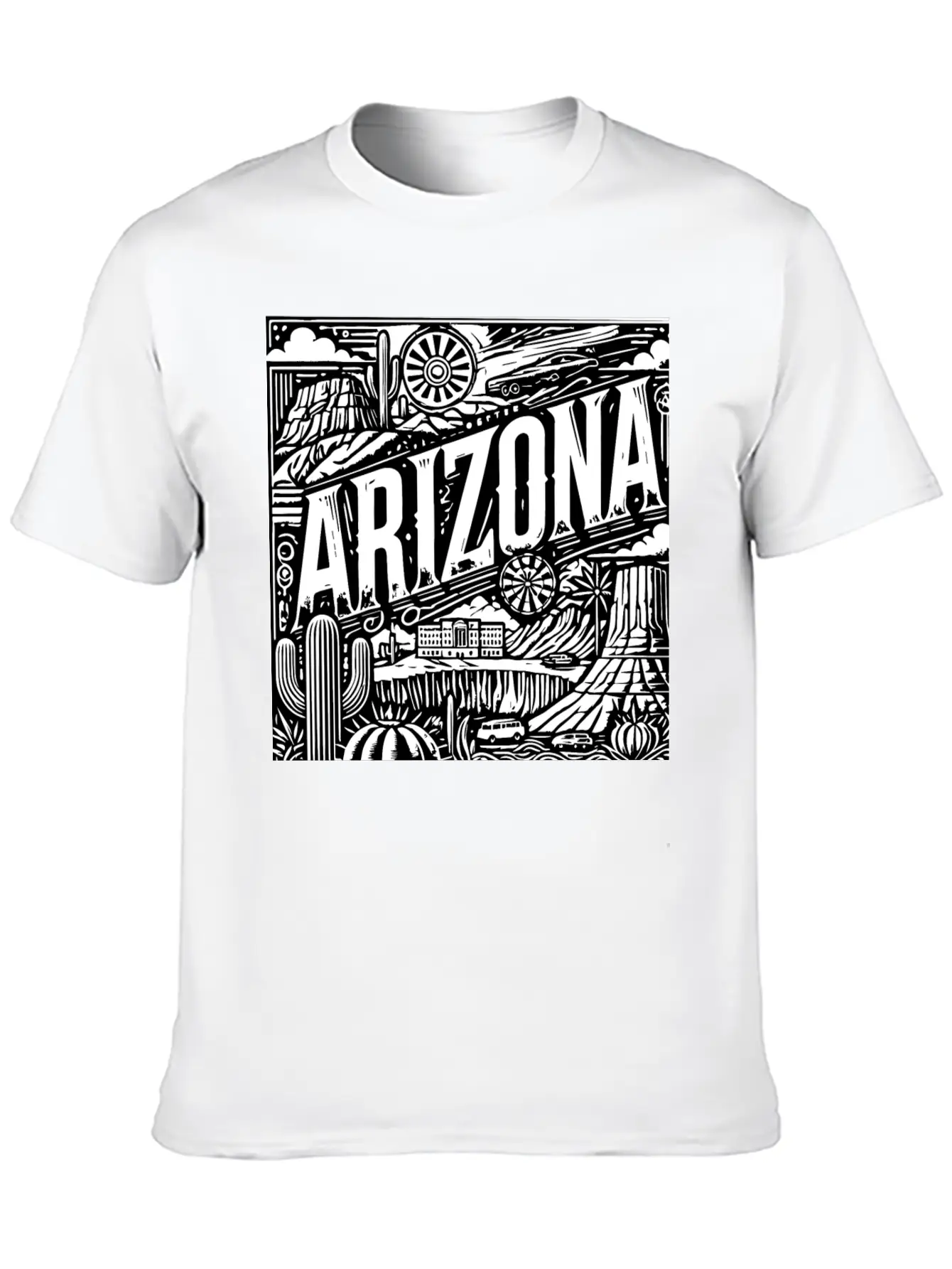 Retro Arizona Lightweight Cotton T-Shirt – Daily Comfort Graphic Shirt