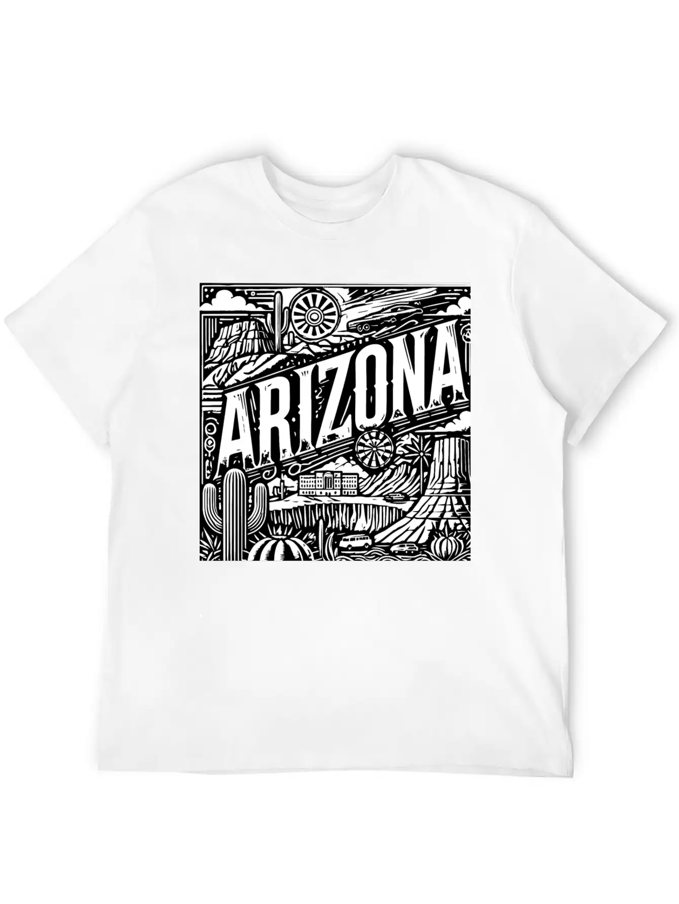 Retro Arizona Lightweight Cotton T-Shirt – Daily Comfort Graphic Shirt
