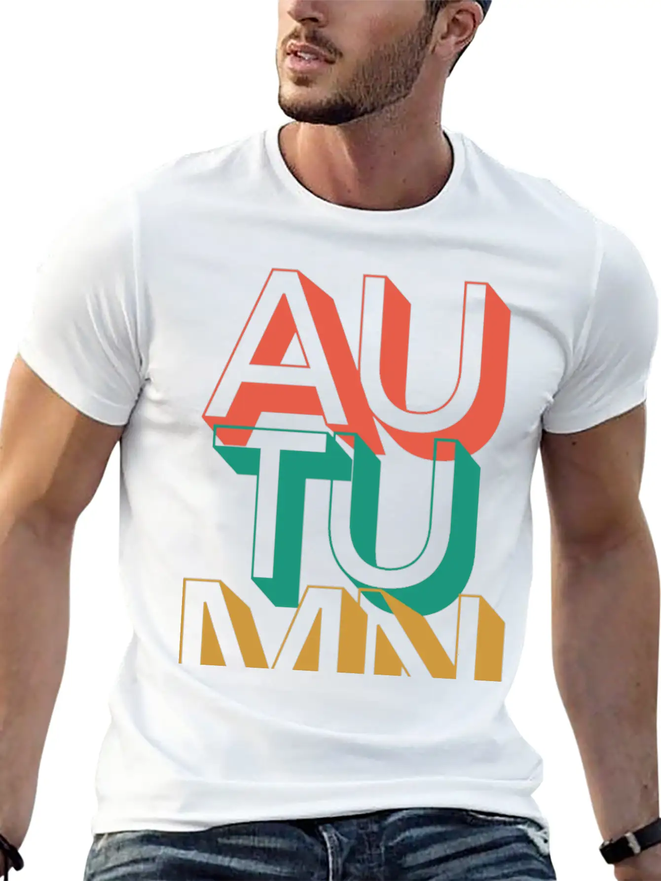 Retro Autumn Basic Graphic T-Shirt – Daily Comfort In Soft Cotton