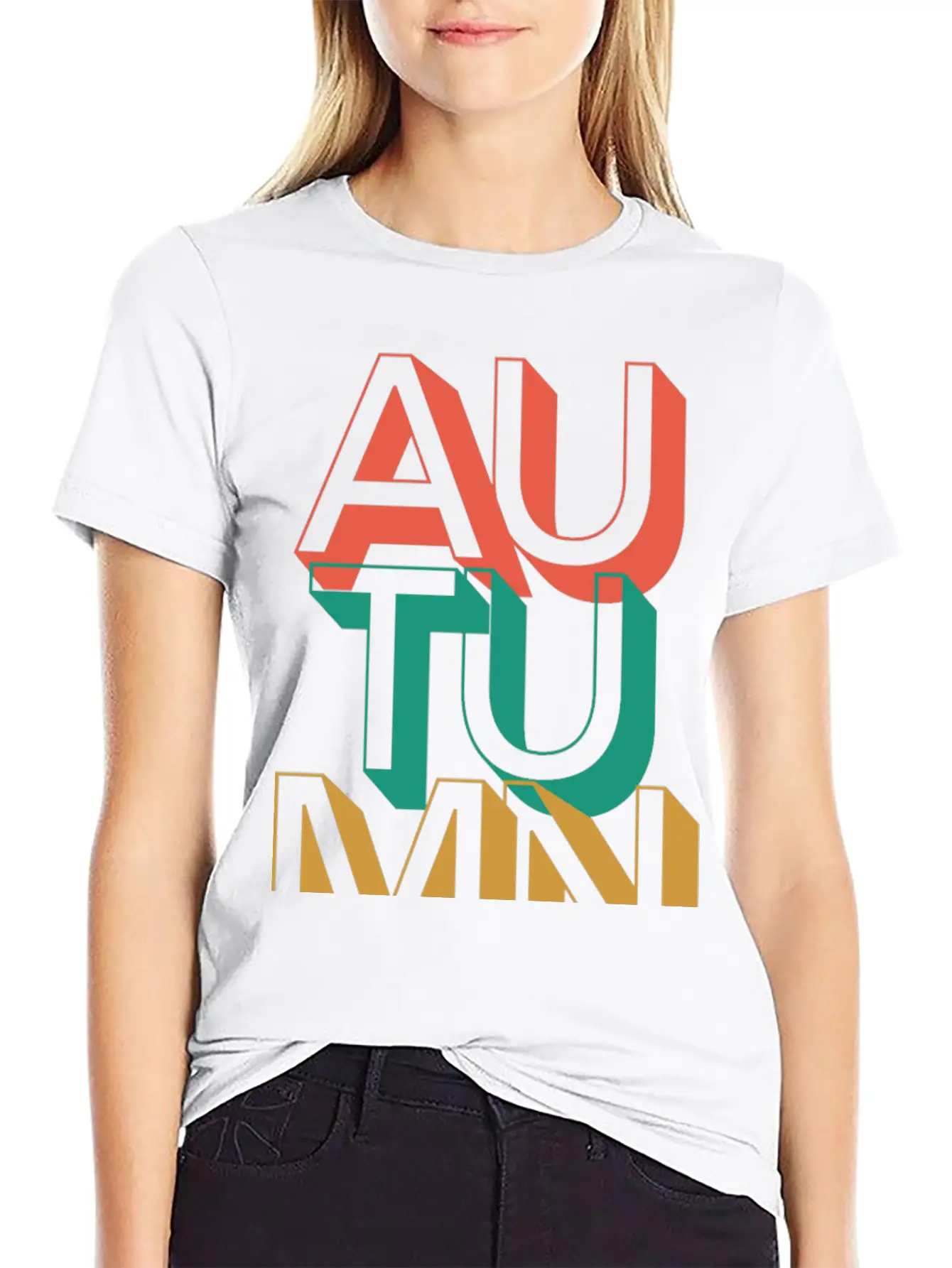 Retro Autumn Basic Graphic T-Shirt – Daily Comfort In Soft Cotton