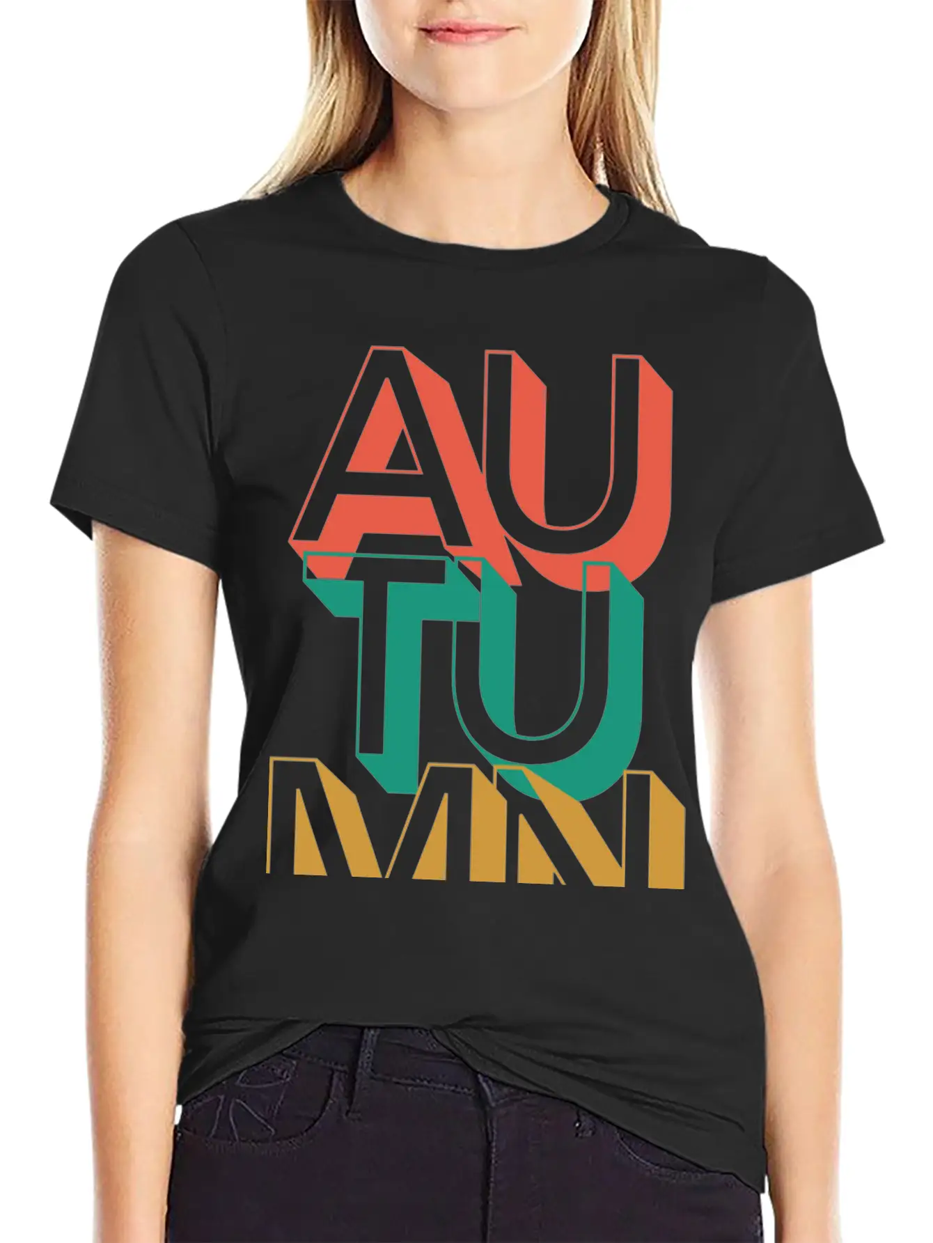 Retro Autumn Basic Graphic T-Shirt – Daily Comfort In Soft Cotton