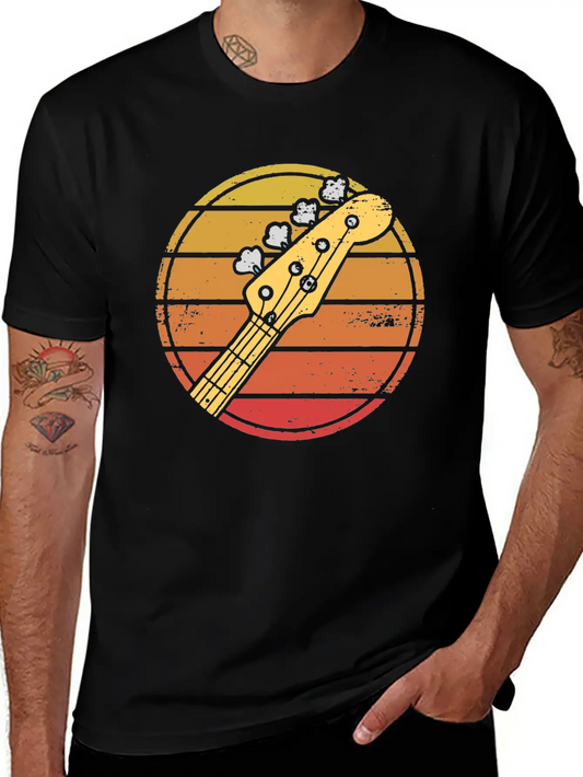 Retro Bass Guitar Grunge Lightweight Cotton T-Shirt – Daily Comfort Graphic Shirt