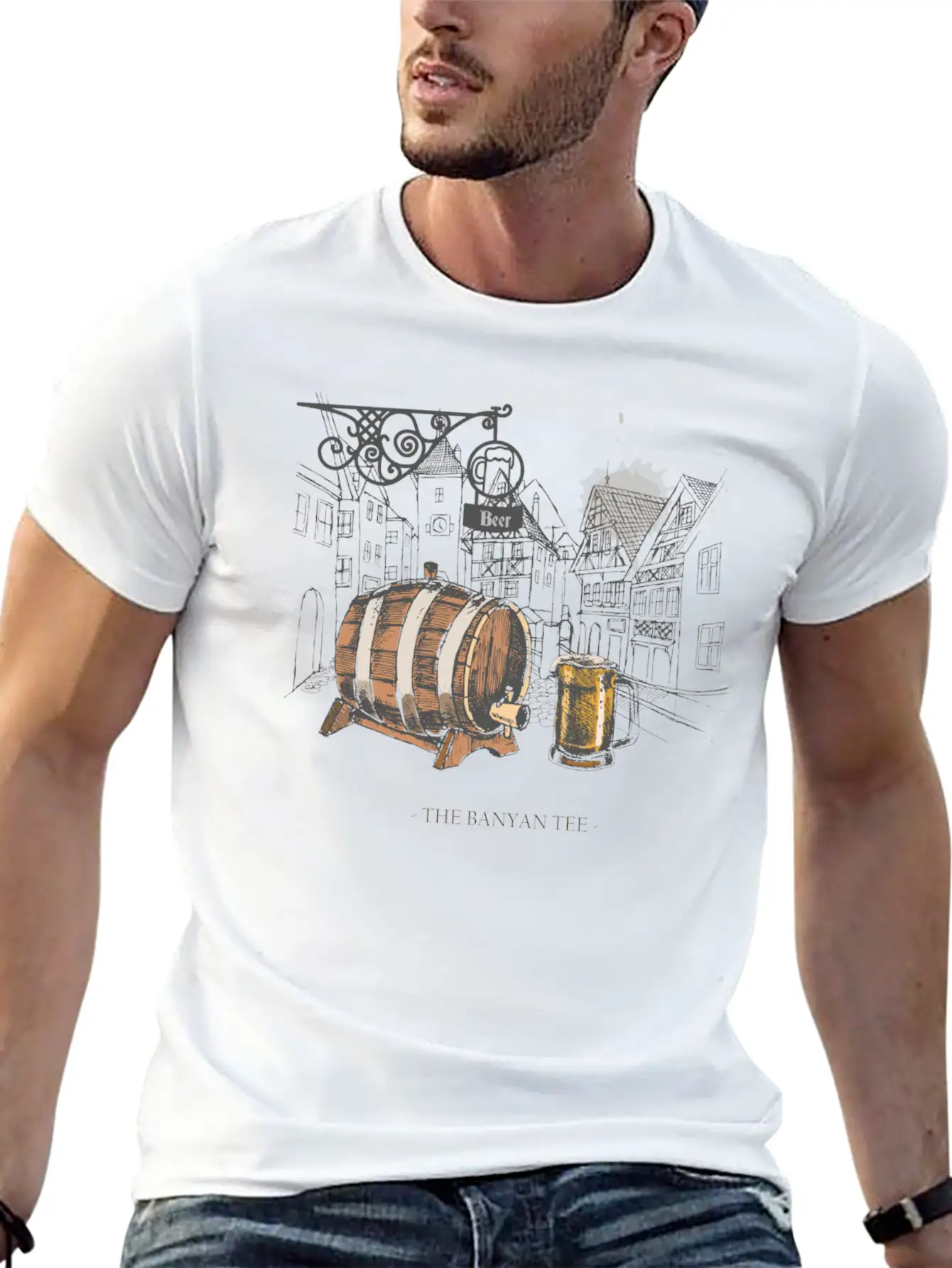 Retro Beer Bar Classic Fit Graphic Tee For Daily Comfort – Unisex Cotton Shirt