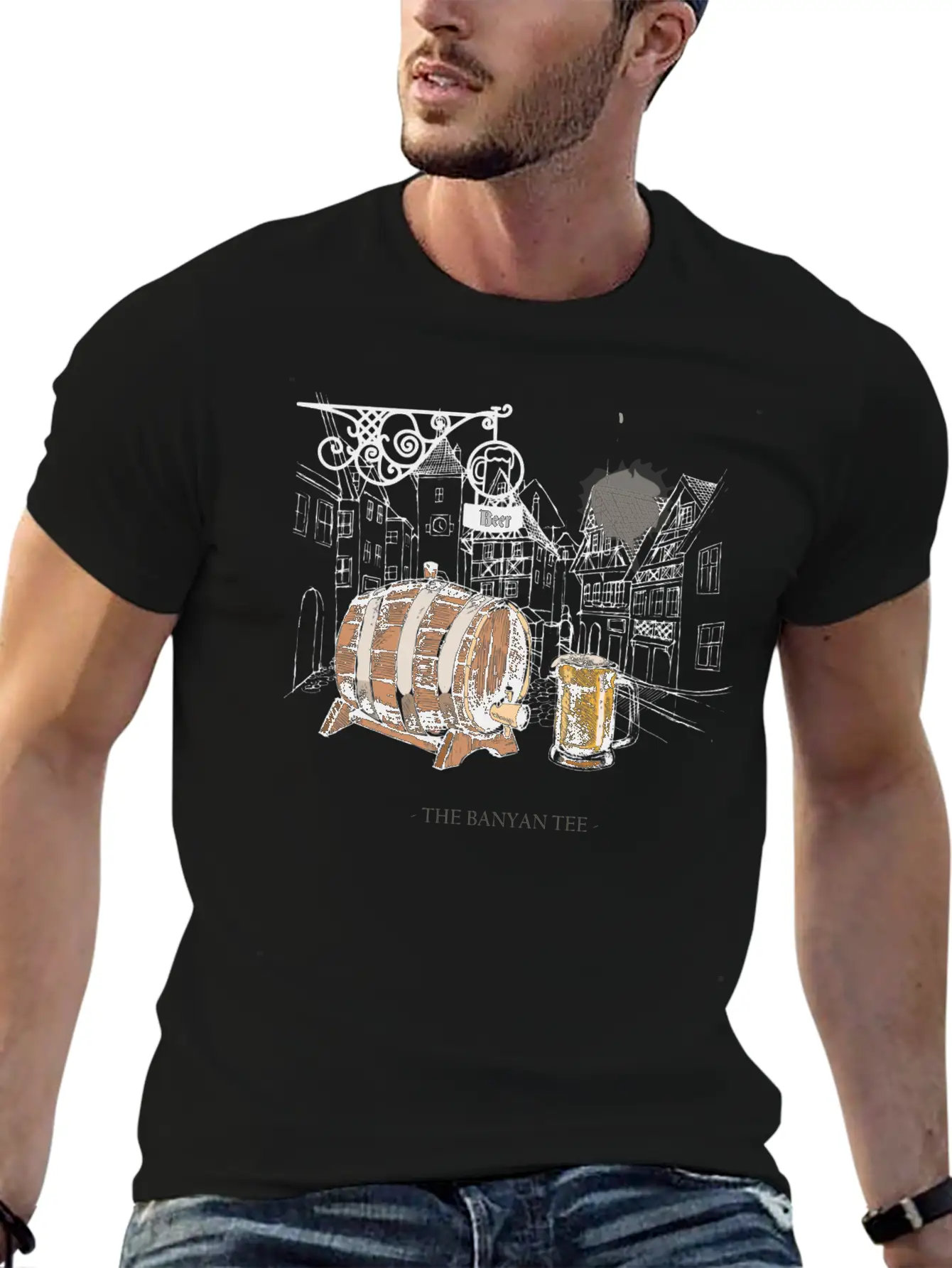 Retro Beer Bar Classic Fit Graphic Tee For Daily Comfort – Unisex Cotton Shirt