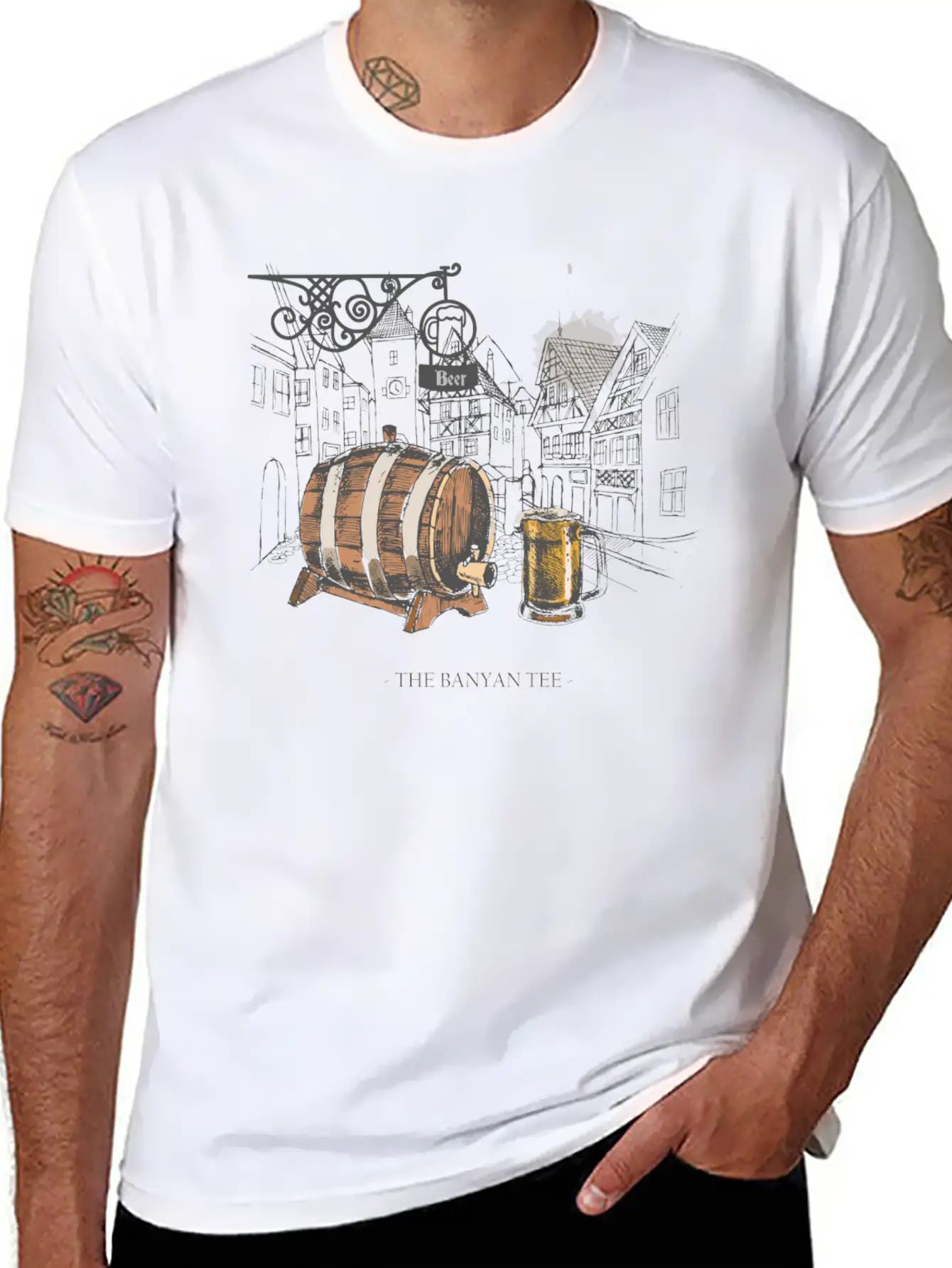 Retro Beer Bar Classic Fit Graphic Tee For Daily Comfort – Unisex Cotton Shirt