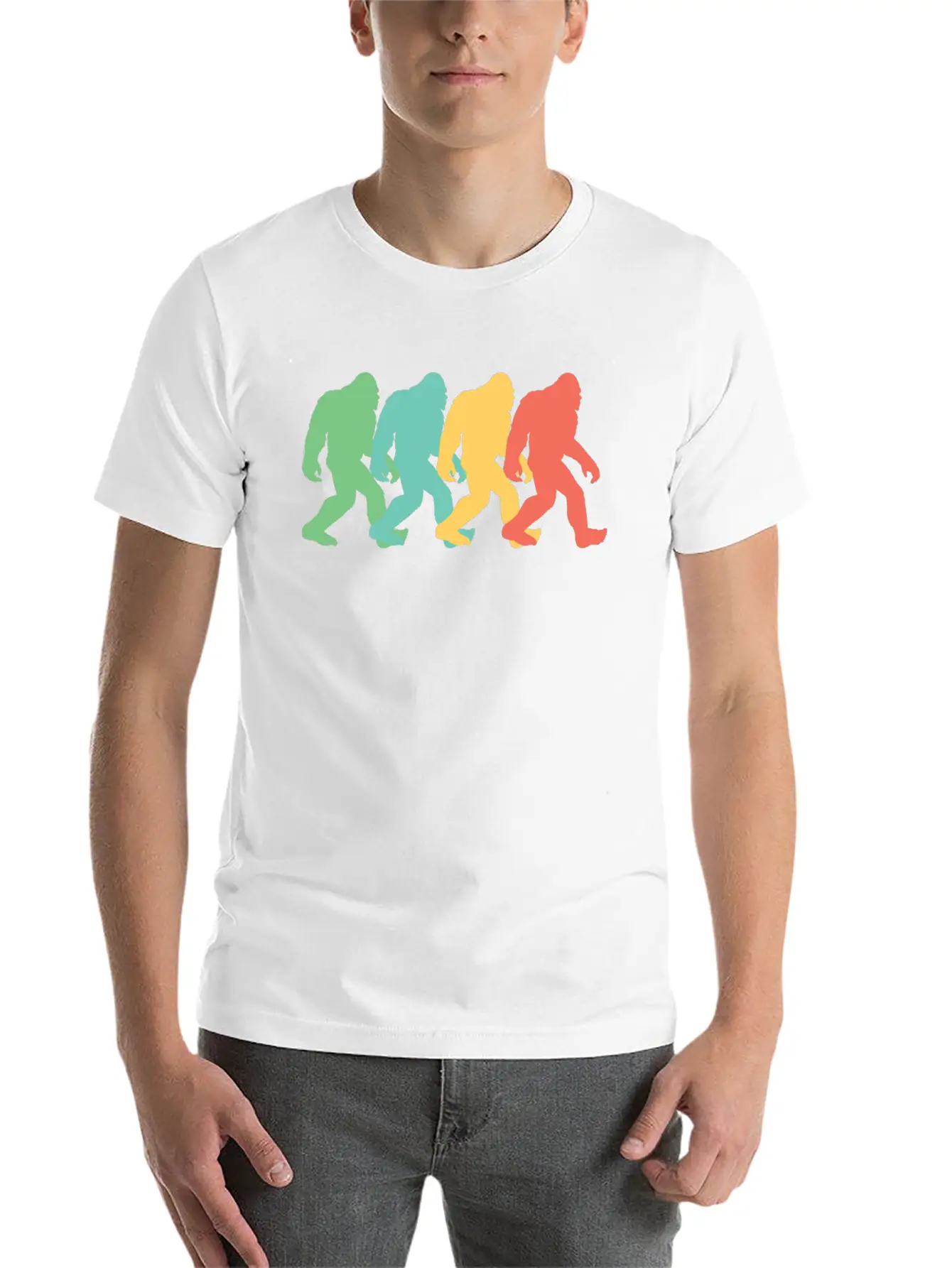 Retro Bigfoot Pop Art Essential Cotton Tee For Daily Outfits – Unisex Style