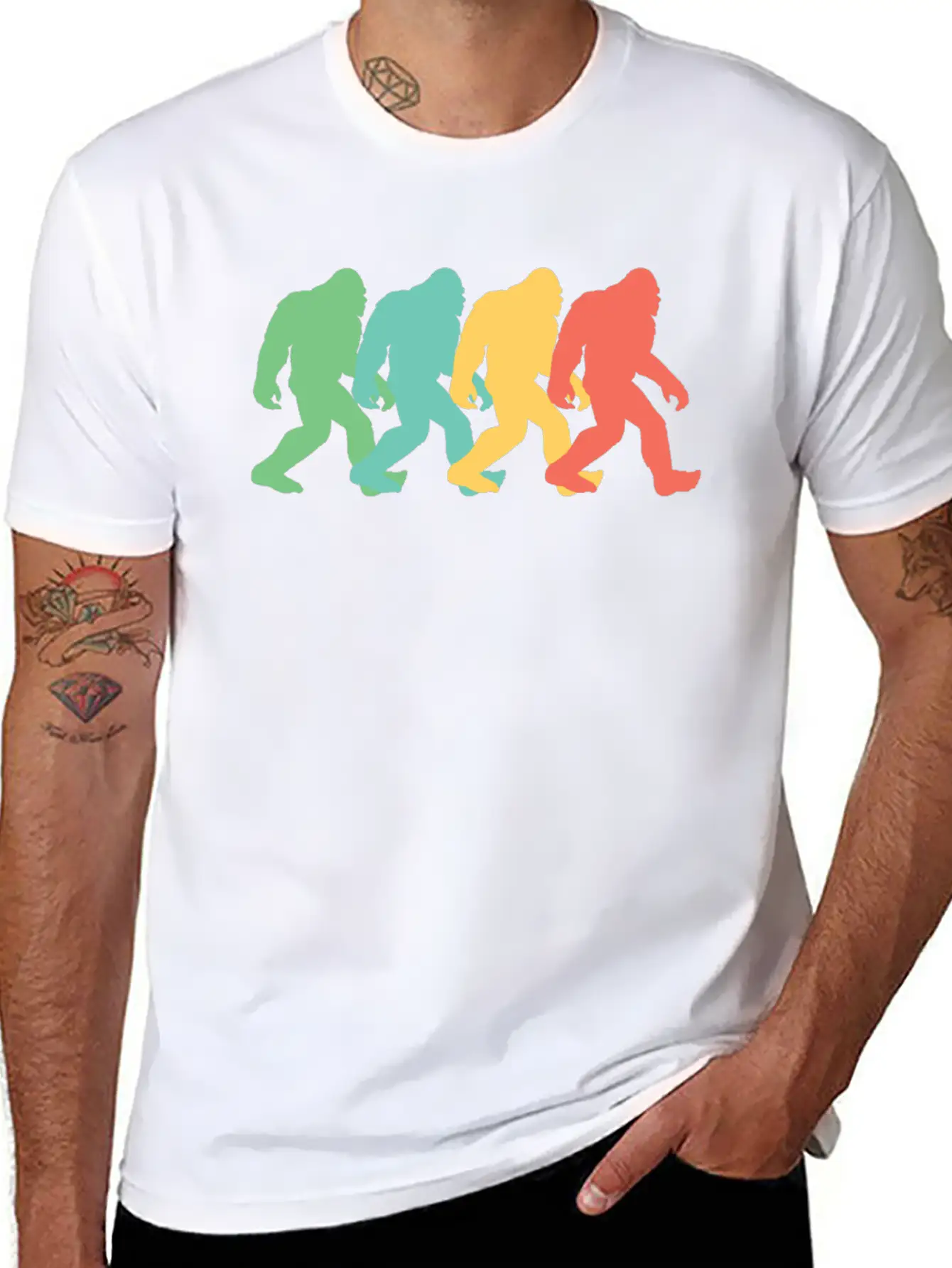 Retro Bigfoot Pop Art Essential Cotton Tee For Daily Outfits – Unisex Style