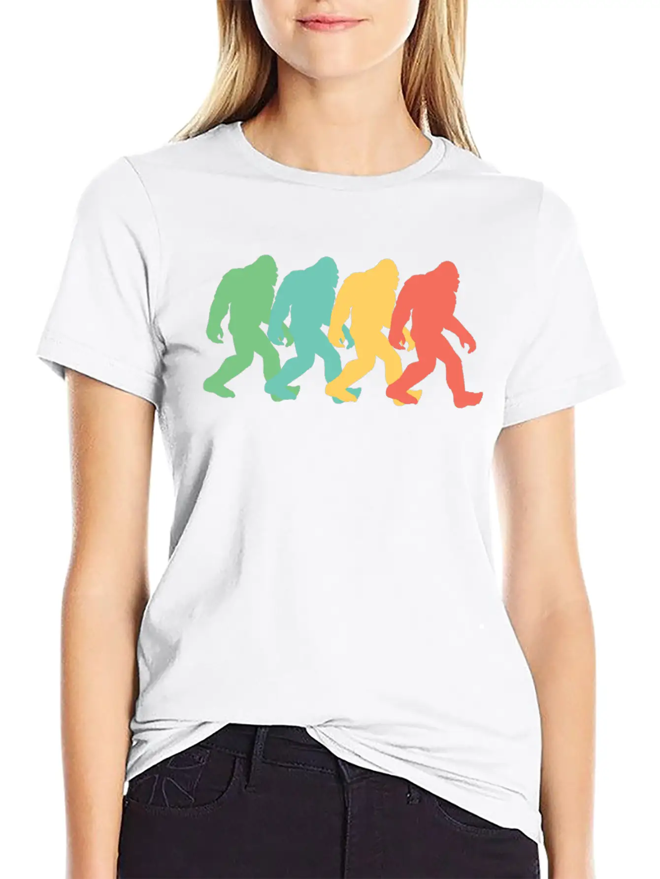 Retro Bigfoot Pop Art Essential Cotton Tee For Daily Outfits – Unisex Style
