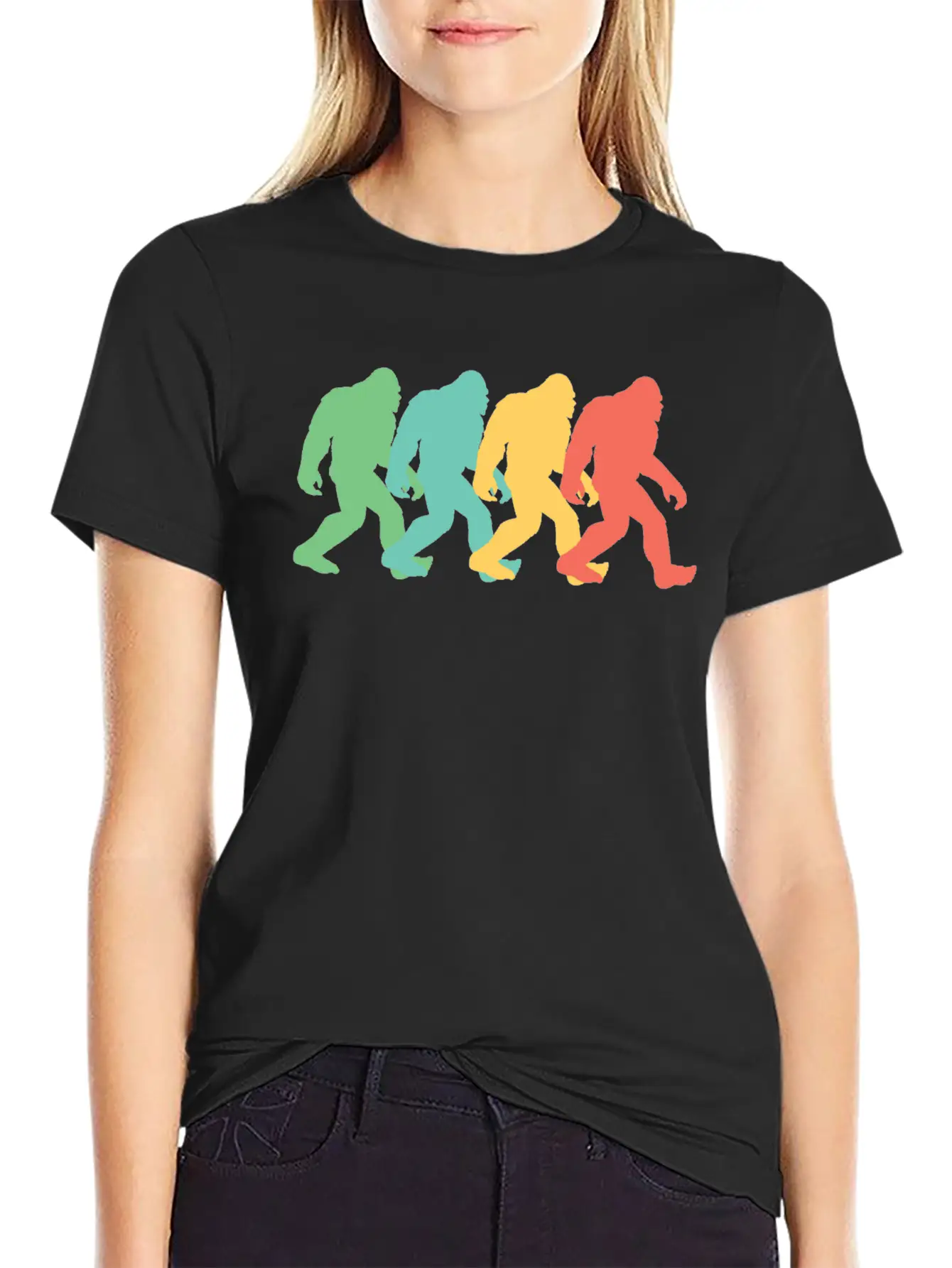Retro Bigfoot Pop Art Essential Cotton Tee For Daily Outfits – Unisex Style