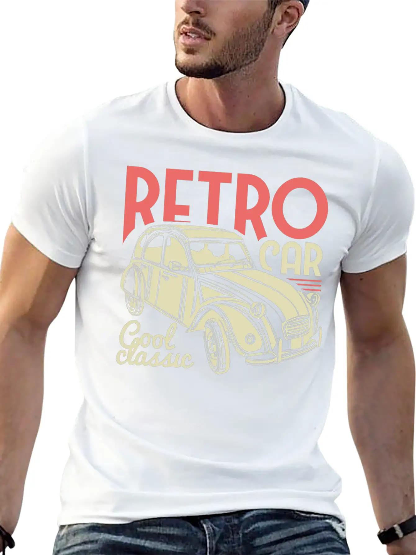 Retro Car Cool Classic Basic Graphic T-Shirt – Daily Comfort In Soft Cotton