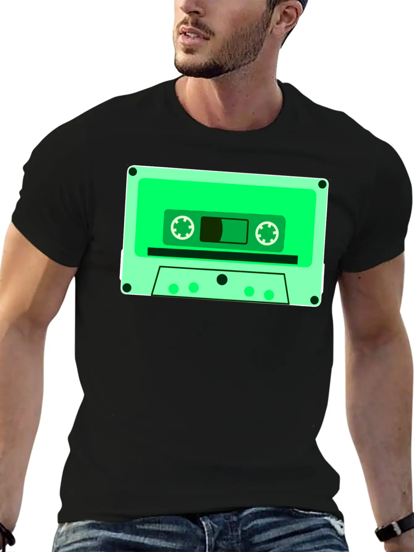 Retro Cassette Tape Modern Fit Casual T-Shirt – Clean And Versatile Design