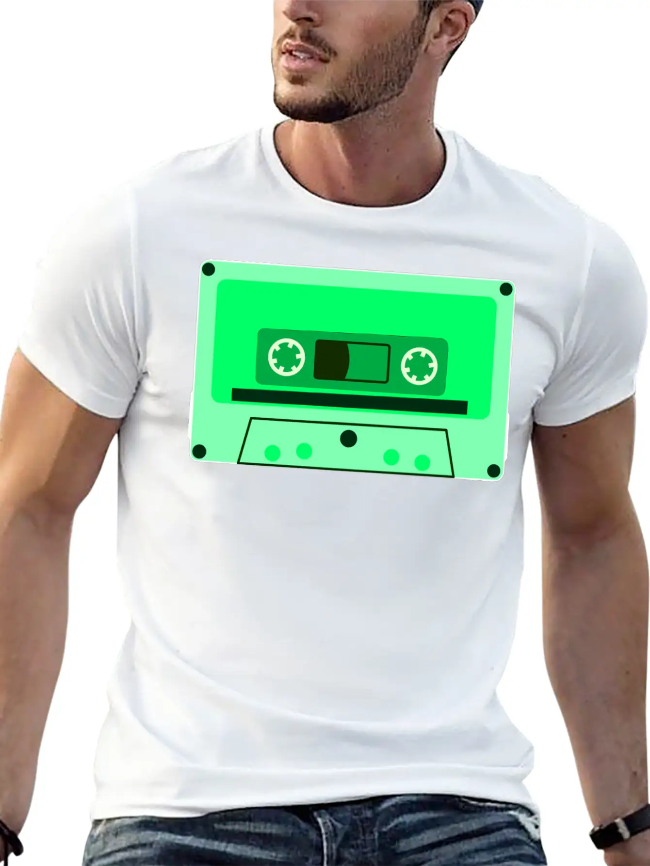 Retro Cassette Tape Modern Fit Casual T-Shirt – Clean And Versatile Design