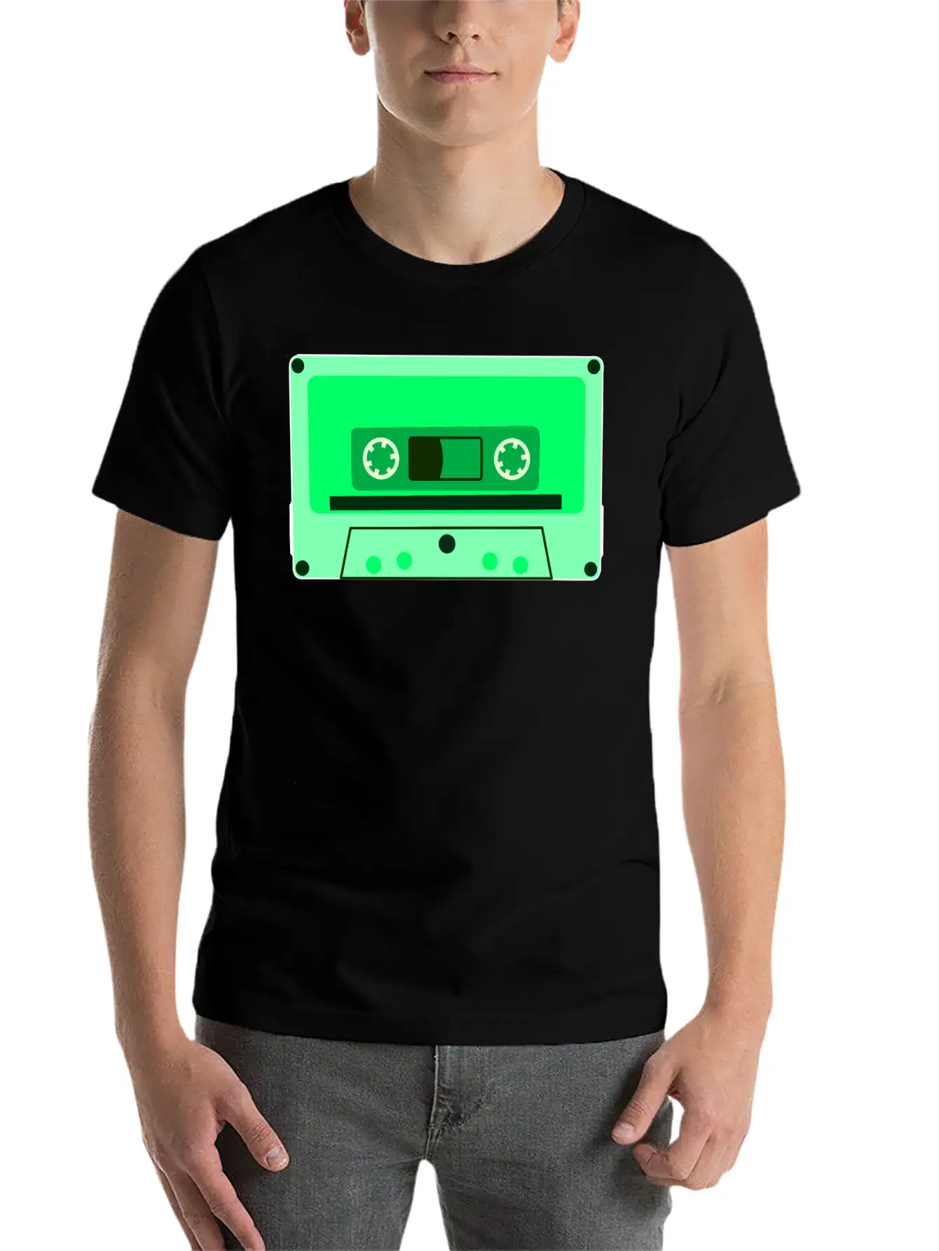 Retro Cassette Tape Modern Fit Casual T-Shirt – Clean And Versatile Design