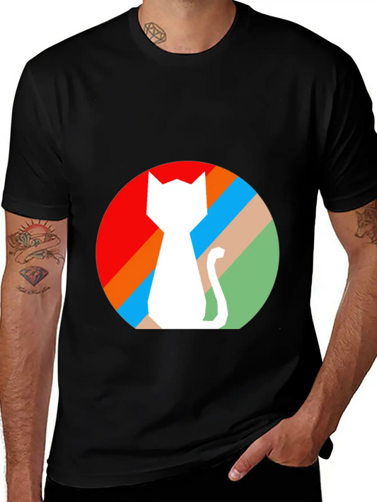 Retro Cat Soft Cotton Short Sleeve Tee – Unisex Wardrobe Staple