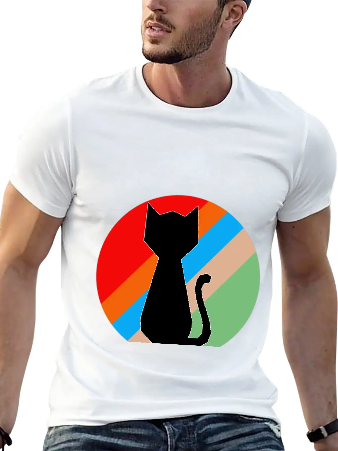 Retro Cat Soft Cotton Short Sleeve Tee – Unisex Wardrobe Staple
