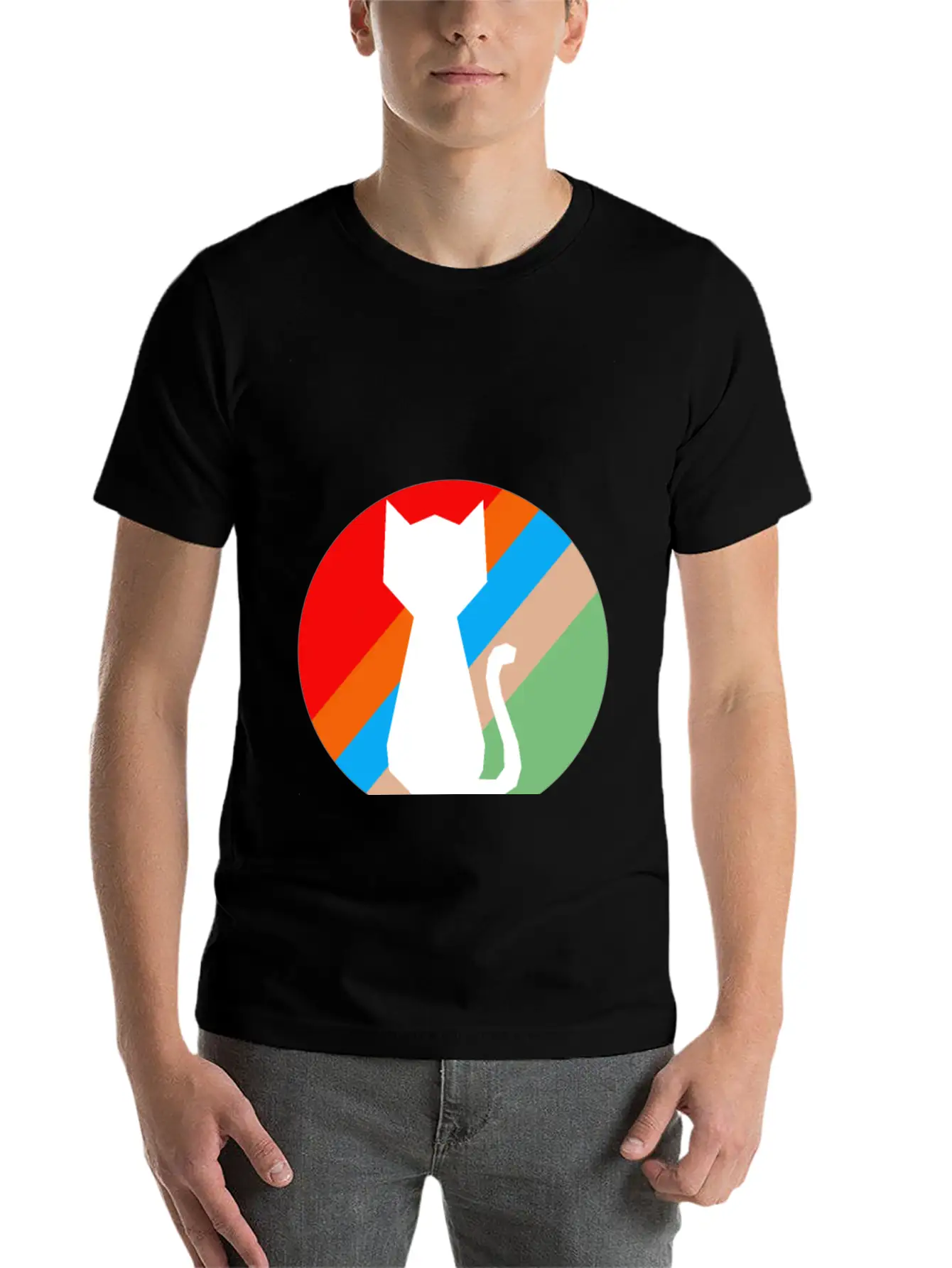 Retro Cat Soft Cotton Short Sleeve Tee – Unisex Wardrobe Staple