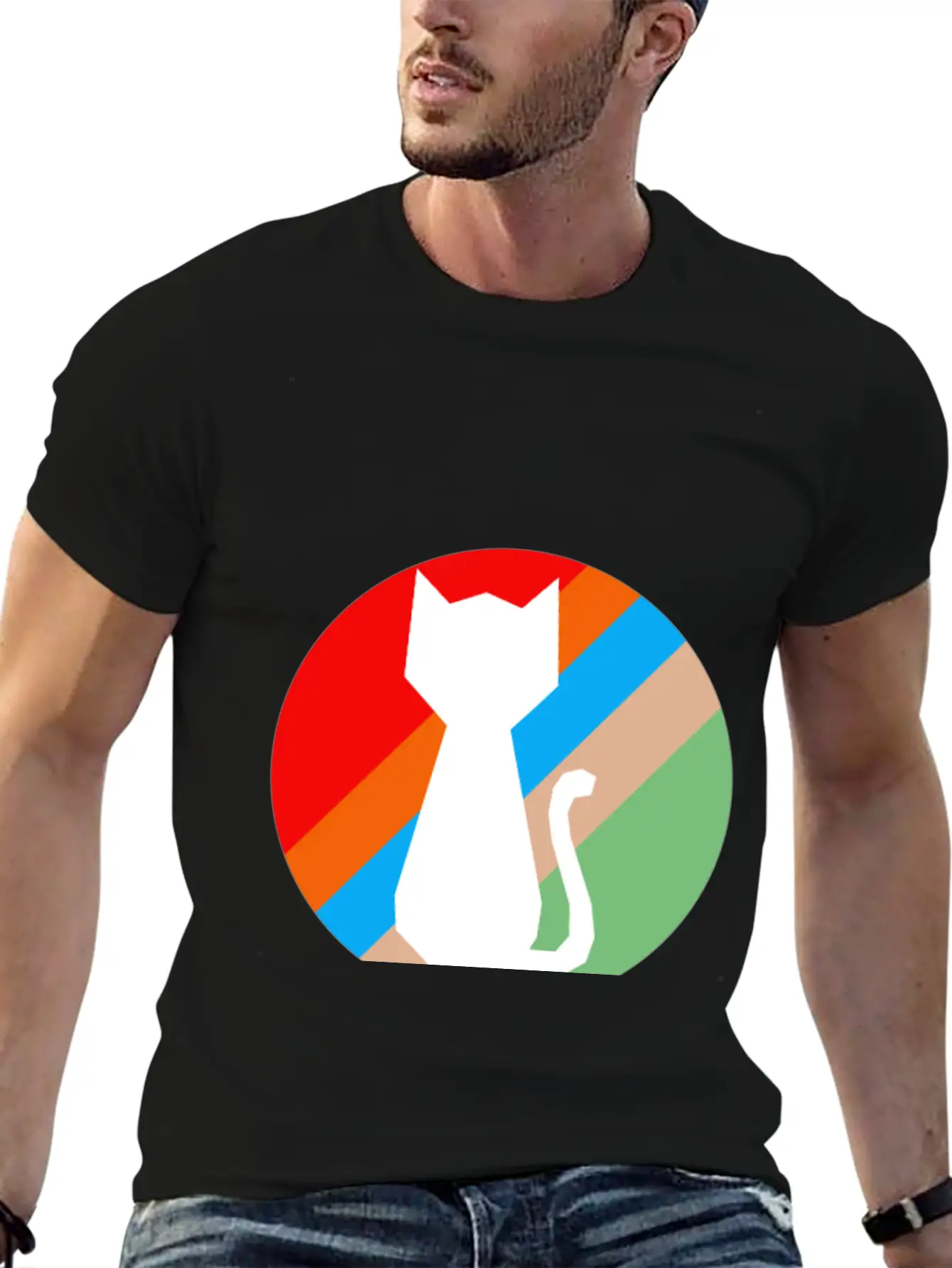 Retro Cat Soft Cotton Short Sleeve Tee – Unisex Wardrobe Staple