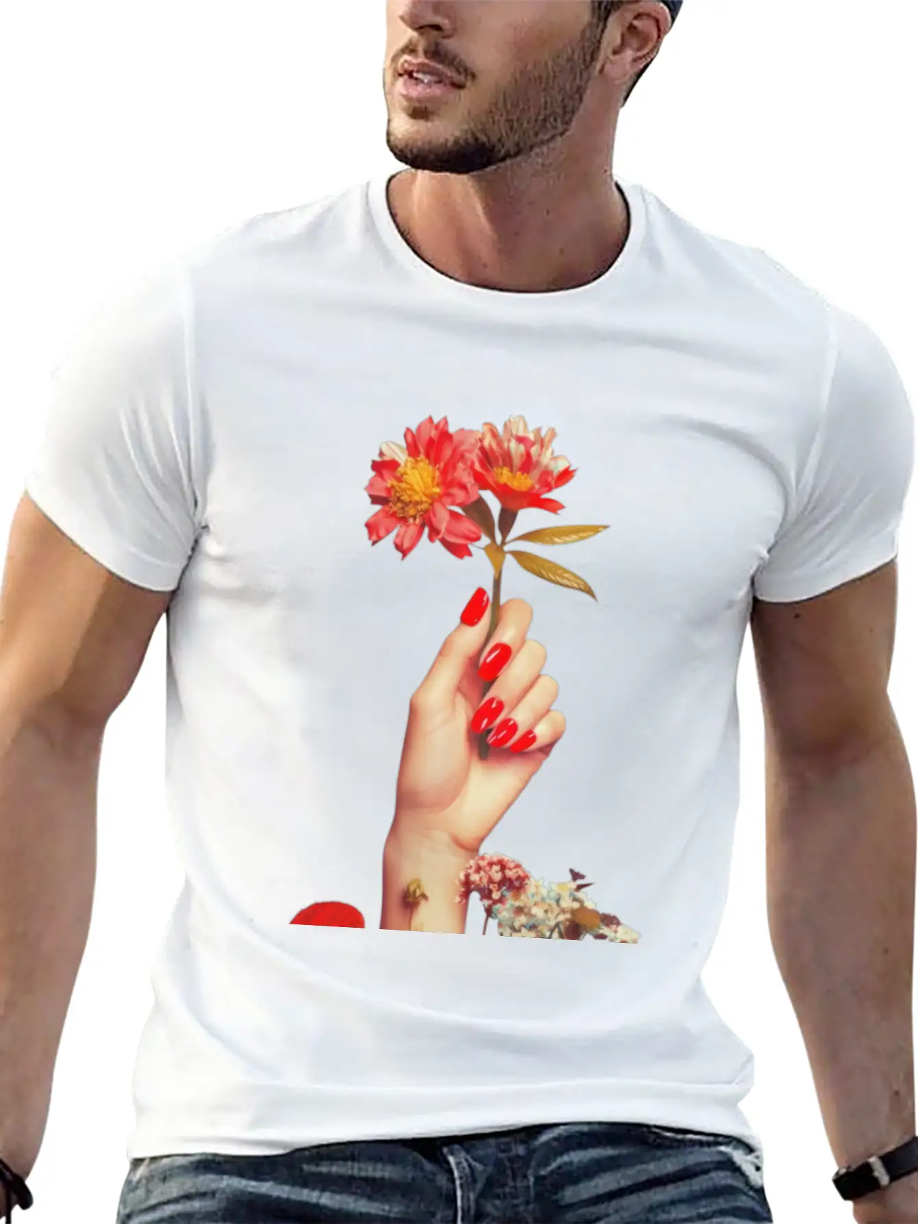Retro Flowers Relaxed Everyday Tee – Lightweight And Durable Cotton