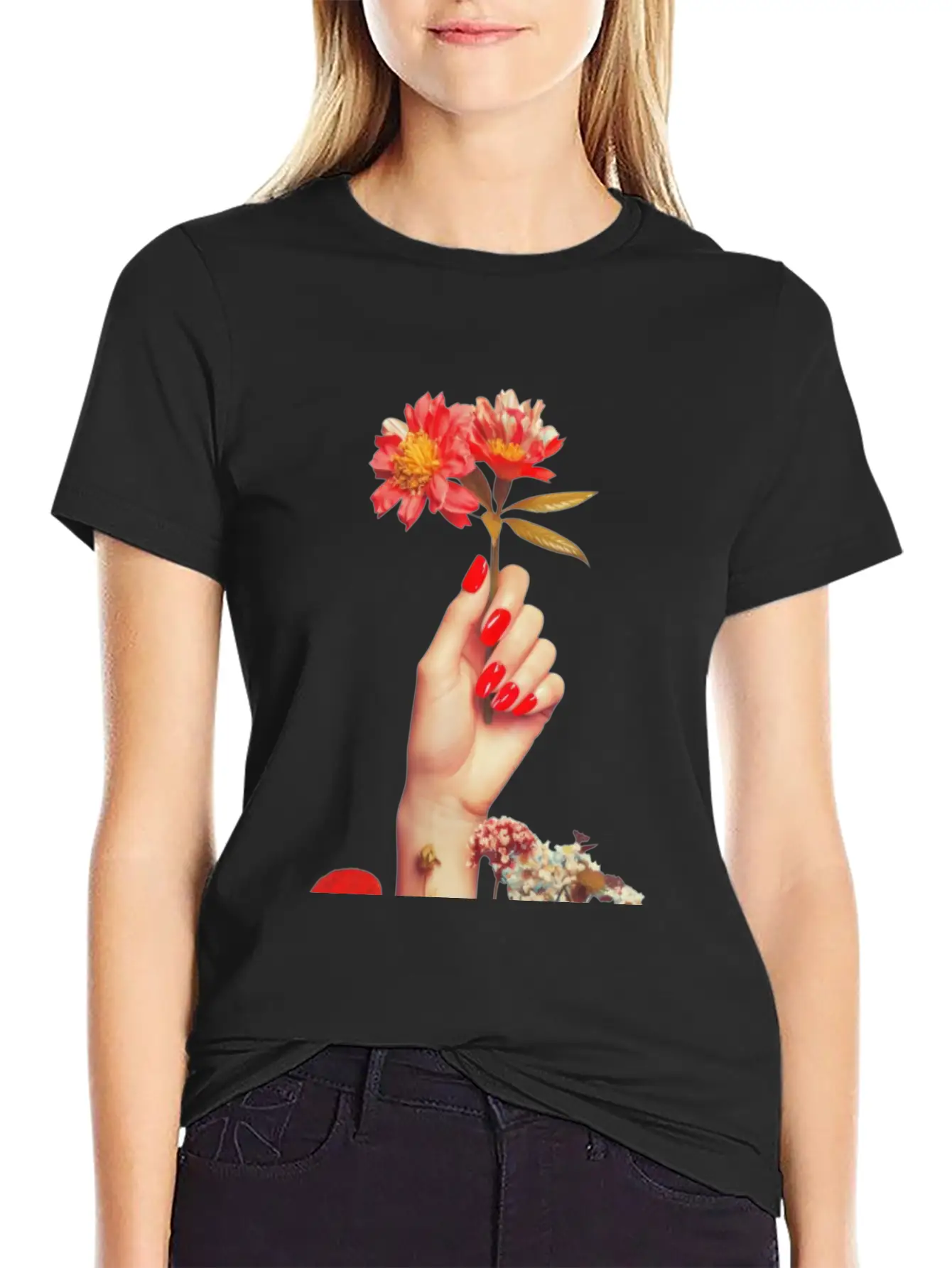 Retro Flowers Relaxed Everyday Tee – Lightweight And Durable Cotton