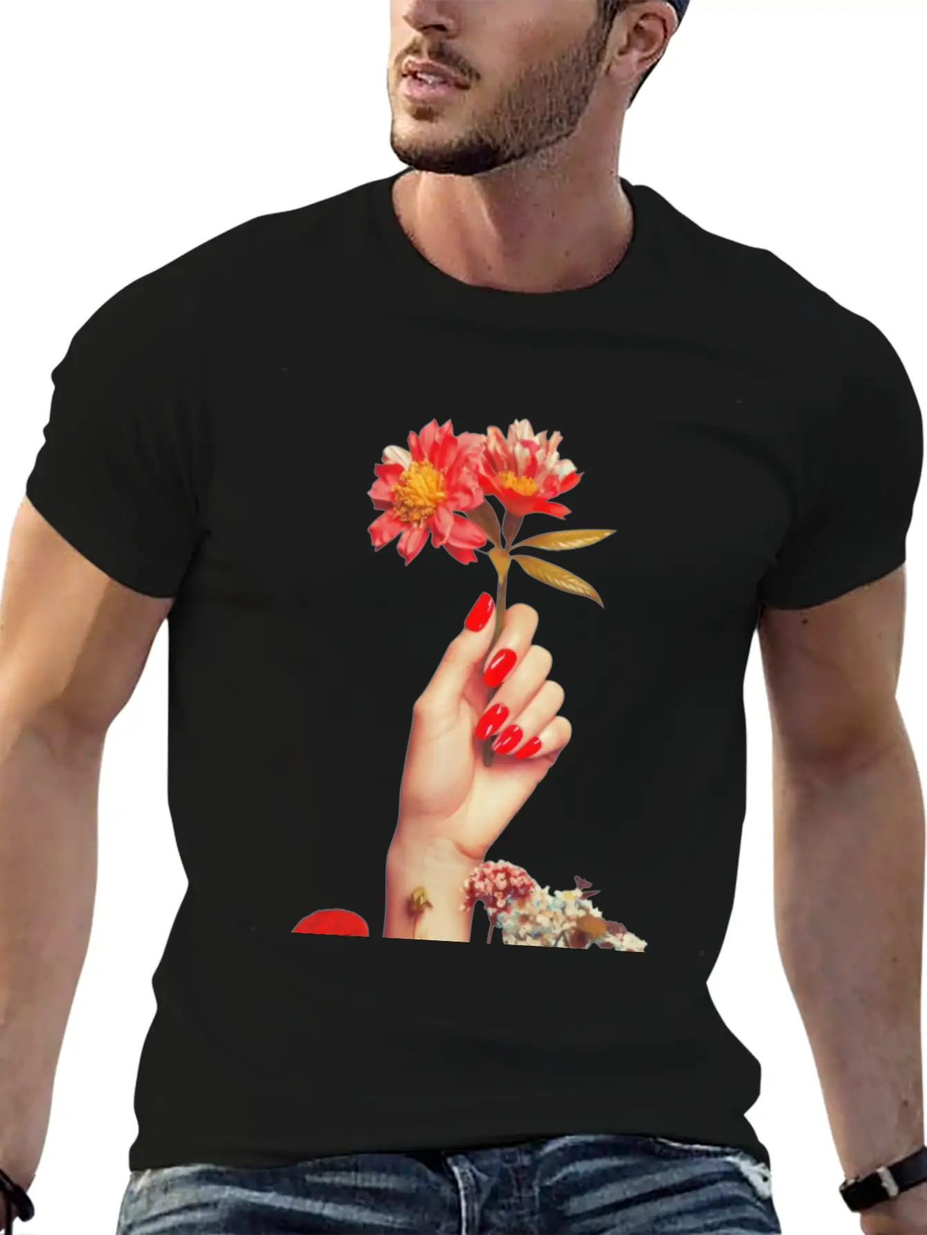 Retro Flowers Relaxed Everyday Tee – Lightweight And Durable Cotton