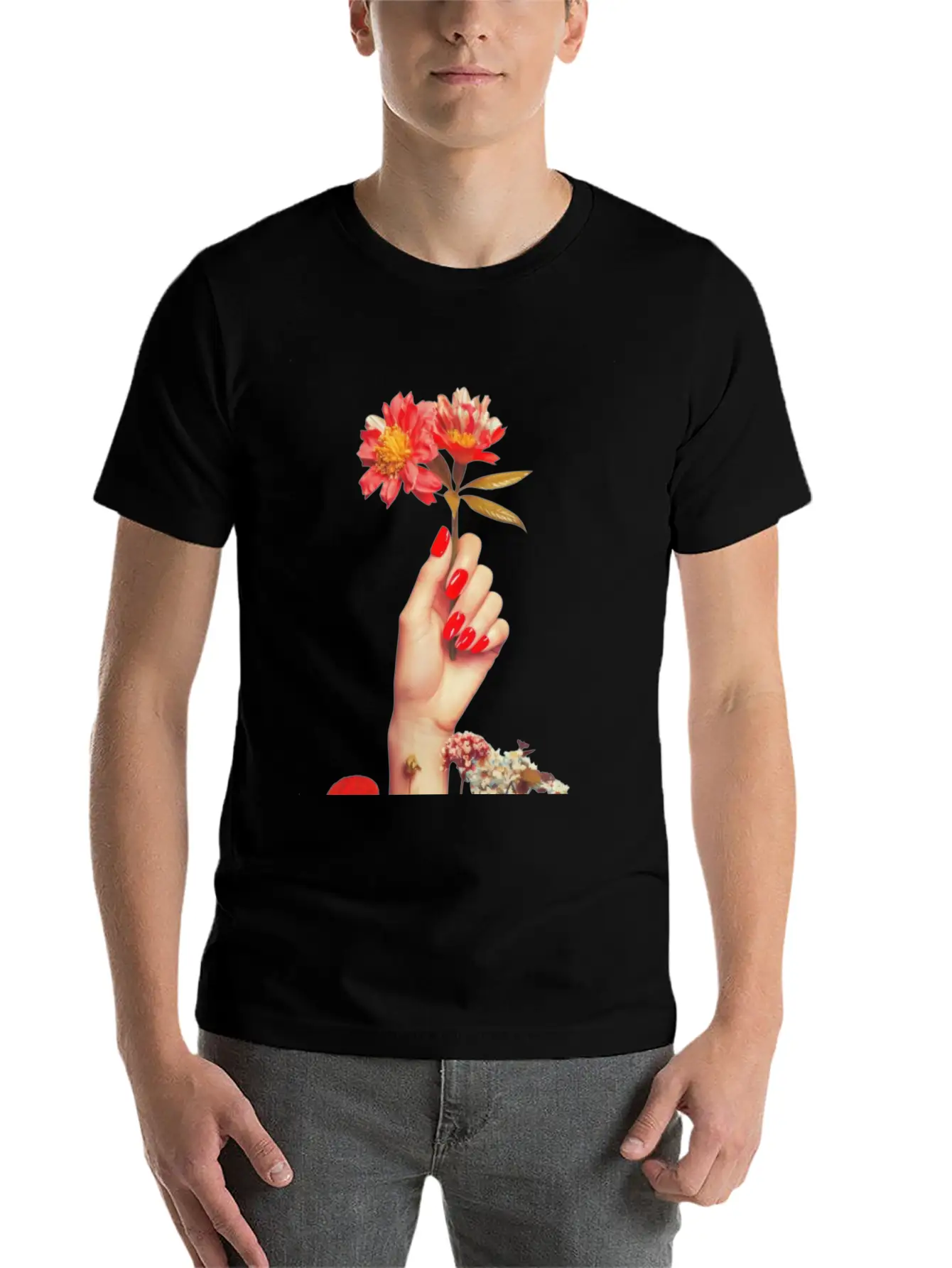 Retro Flowers Relaxed Everyday Tee – Lightweight And Durable Cotton