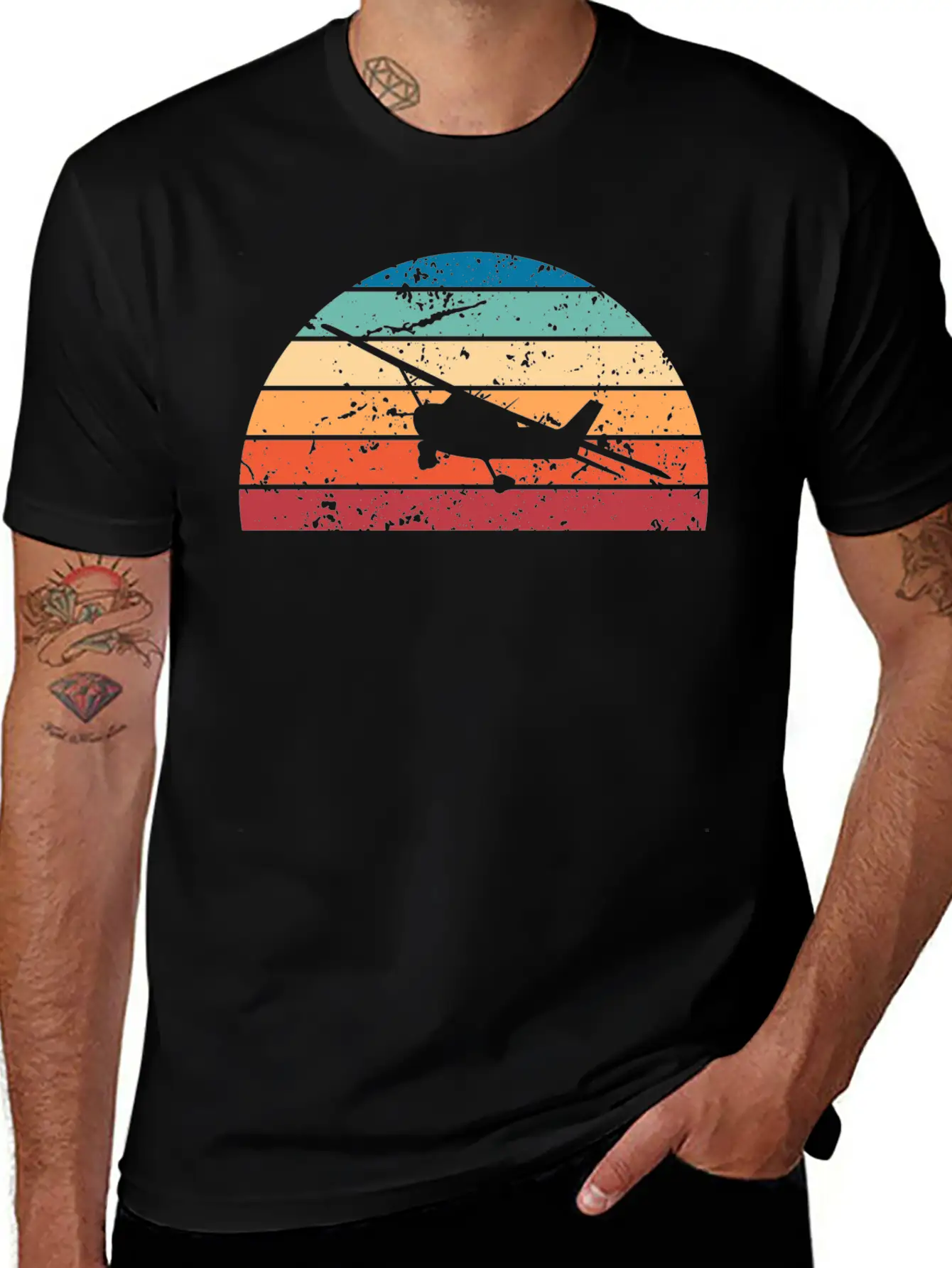 Retro Flying Sunset Vintage Fly Sunrise Essential Cotton Tee For Daily Outfits – Unisex Style