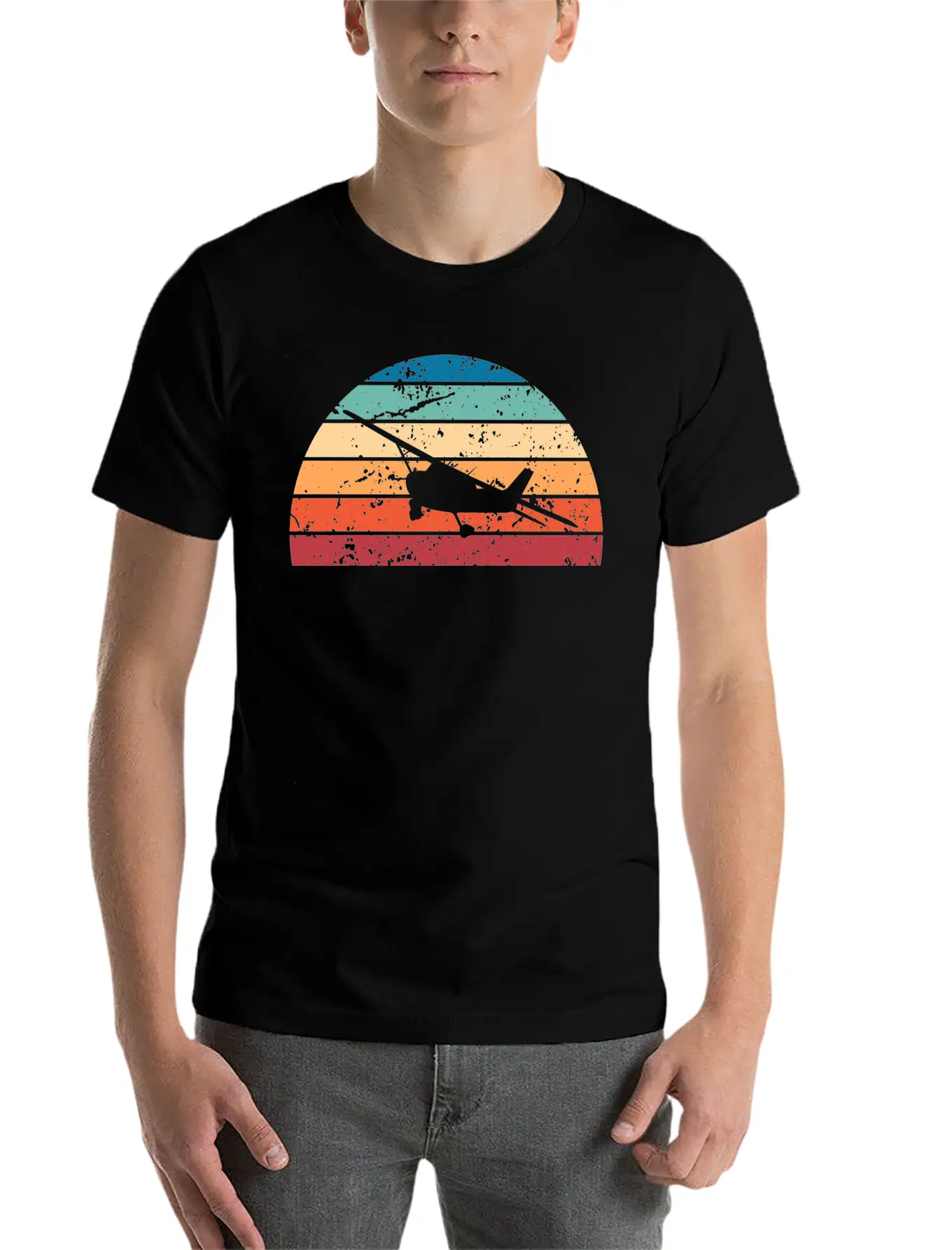 Retro Flying Sunset Vintage Fly Sunrise Essential Cotton Tee For Daily Outfits – Unisex Style