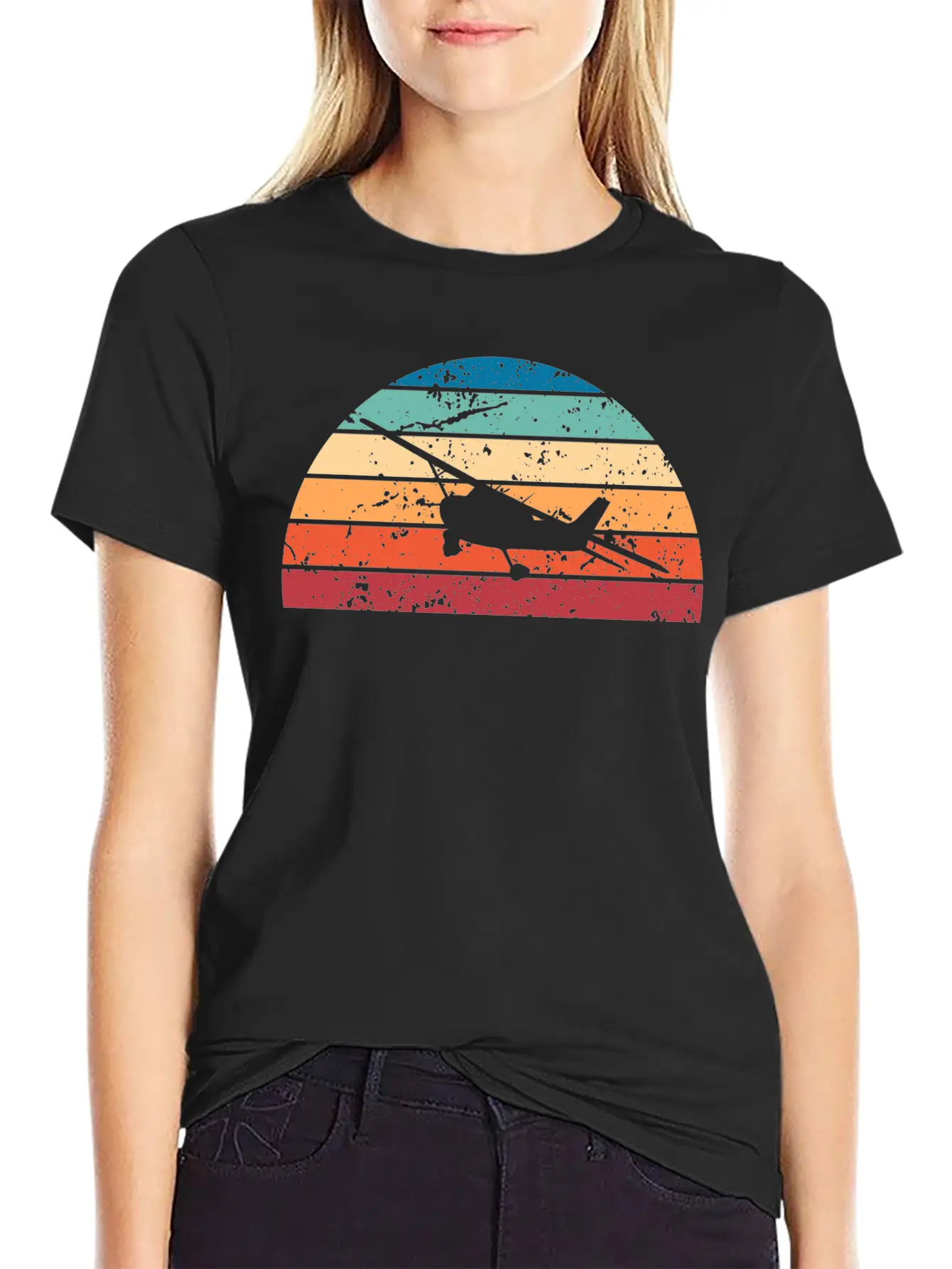 Retro Flying Sunset Vintage Fly Sunrise Essential Cotton Tee For Daily Outfits – Unisex Style