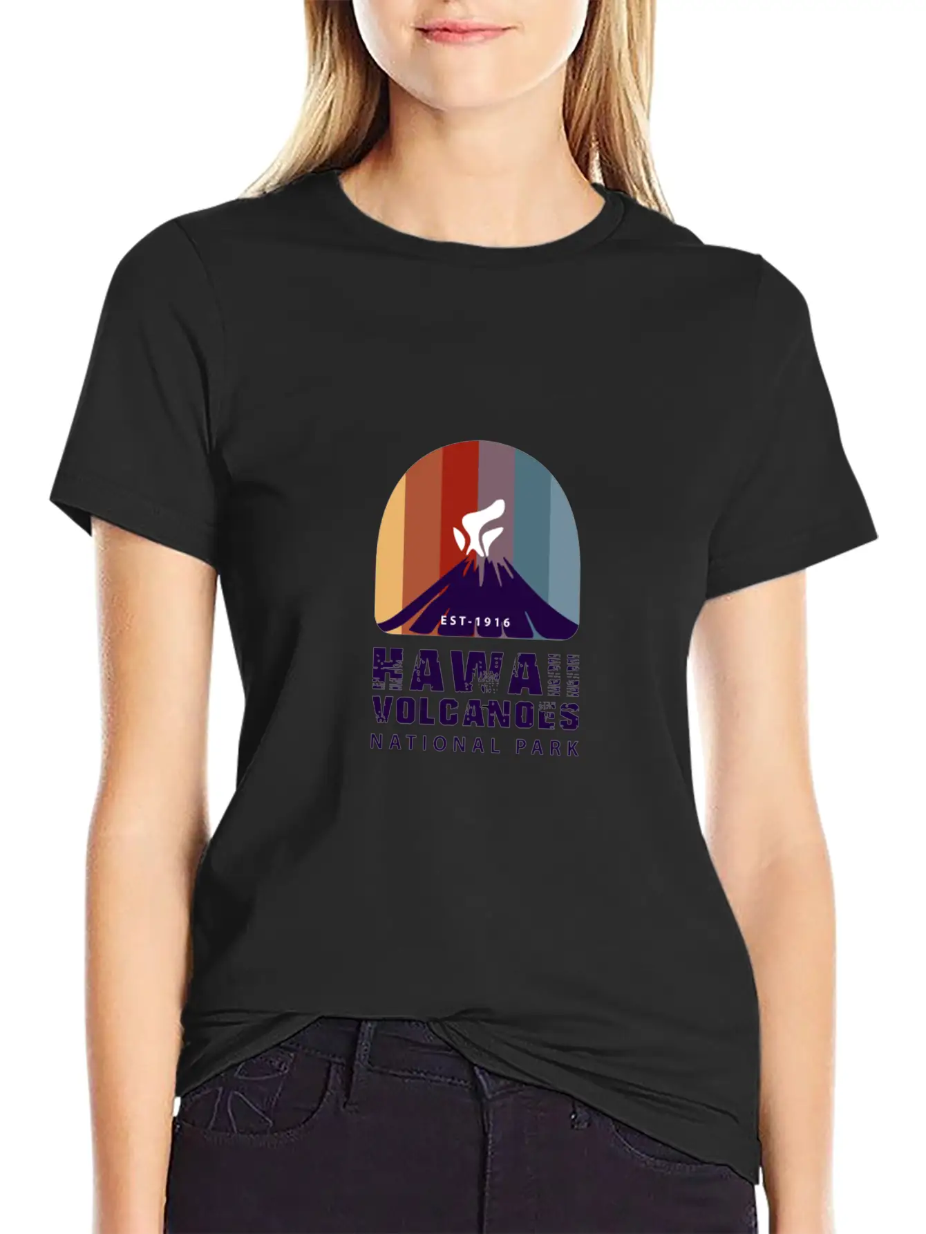 Retro Hawaii Volcanoes National Park Classic Fit Graphic Tee For Daily Comfort – Unisex Cotton Shirt