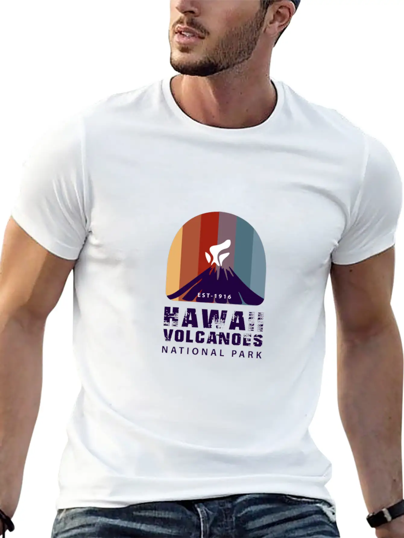 Retro Hawaii Volcanoes National Park Classic Fit Graphic Tee For Daily Comfort – Unisex Cotton Shirt