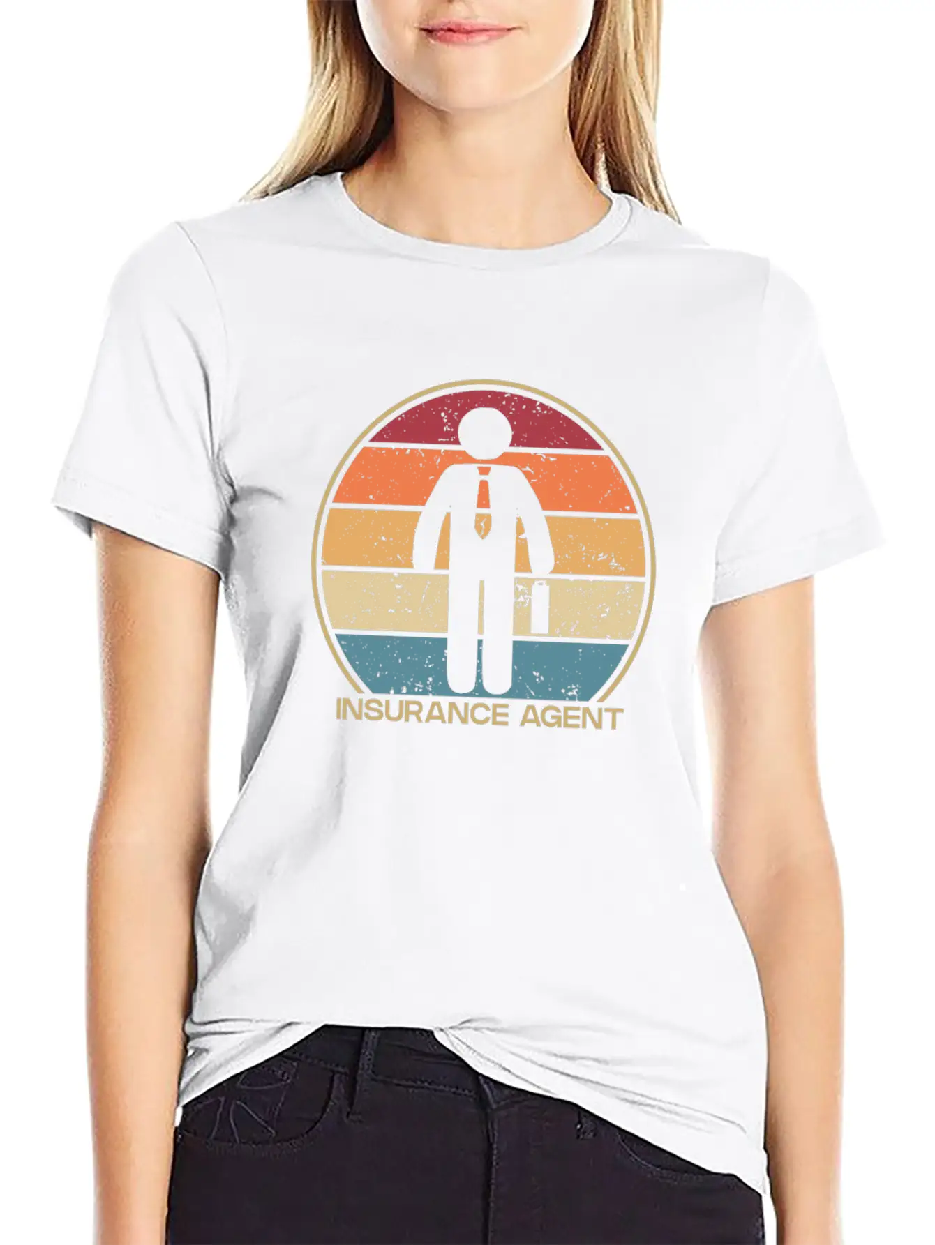Retro Health Care Health Broker Life Insurance Modern Fit Casual T-Shirt ��� Clean And Versatile Design