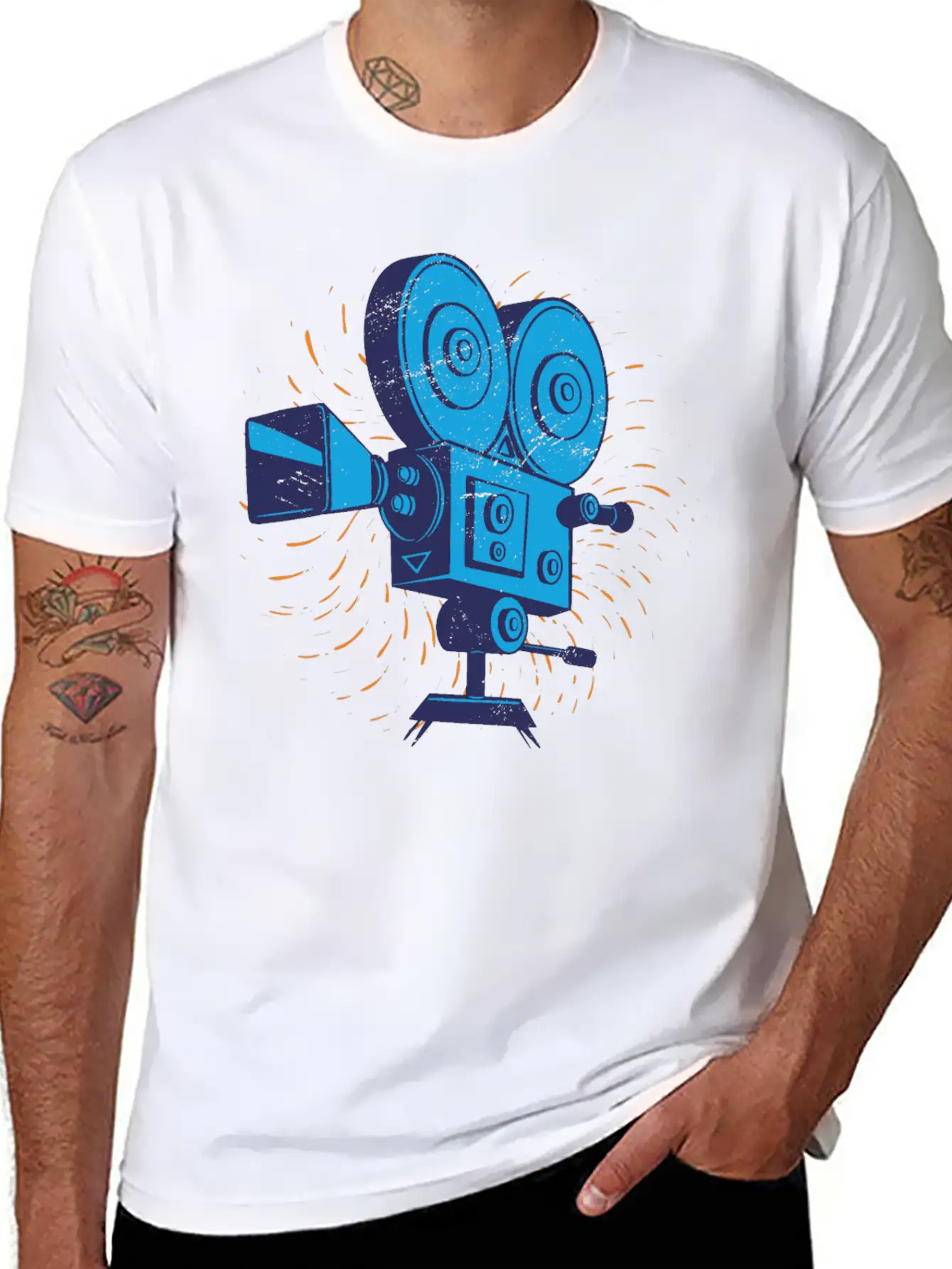 Retro Movie Camera Unisex Casual T-Shirt – Clean Design For Daily Comfort