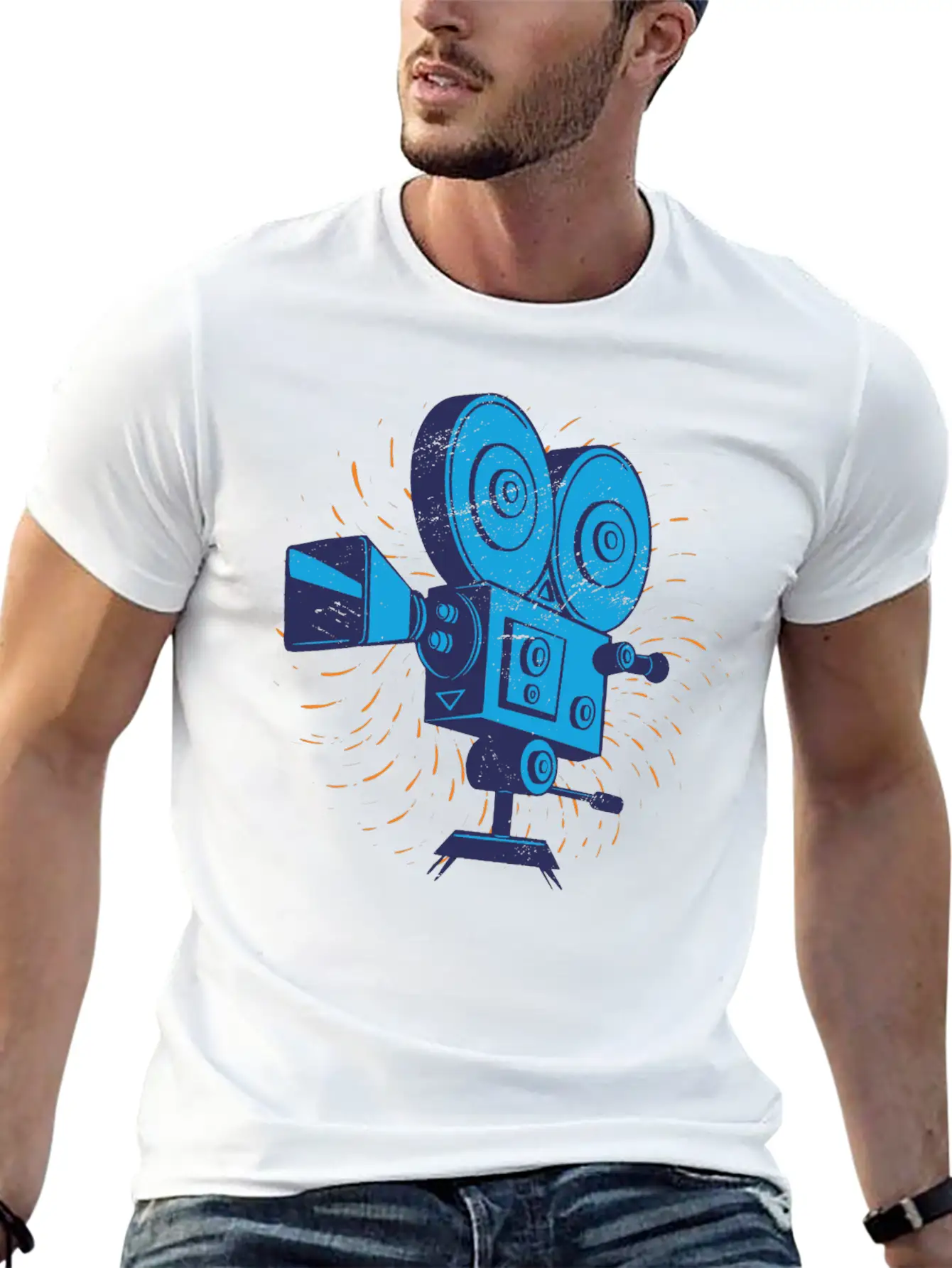 Retro Movie Camera Unisex Casual T-Shirt – Clean Design For Daily Comfort