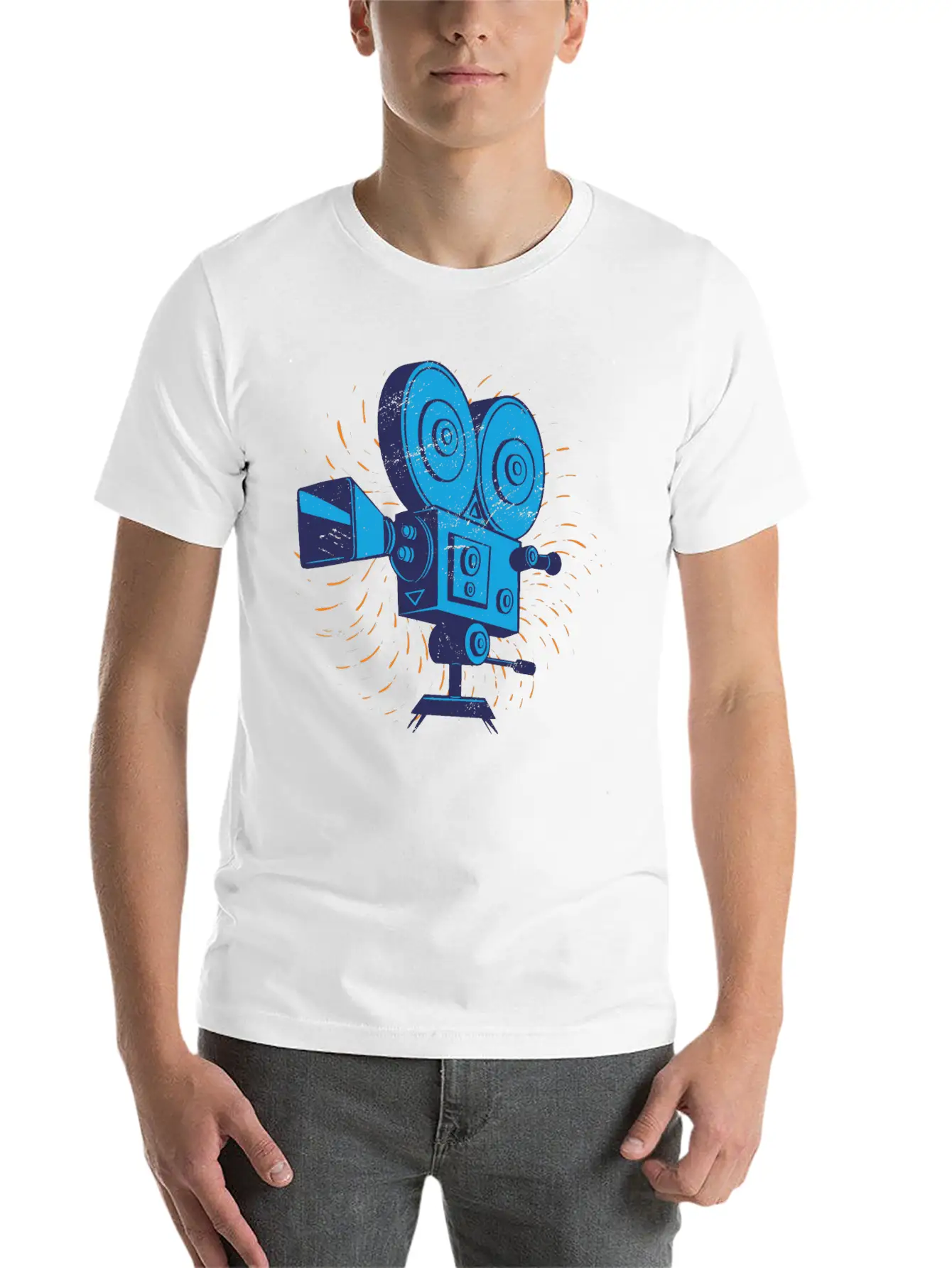 Retro Movie Camera Unisex Casual T-Shirt – Clean Design For Daily Comfort