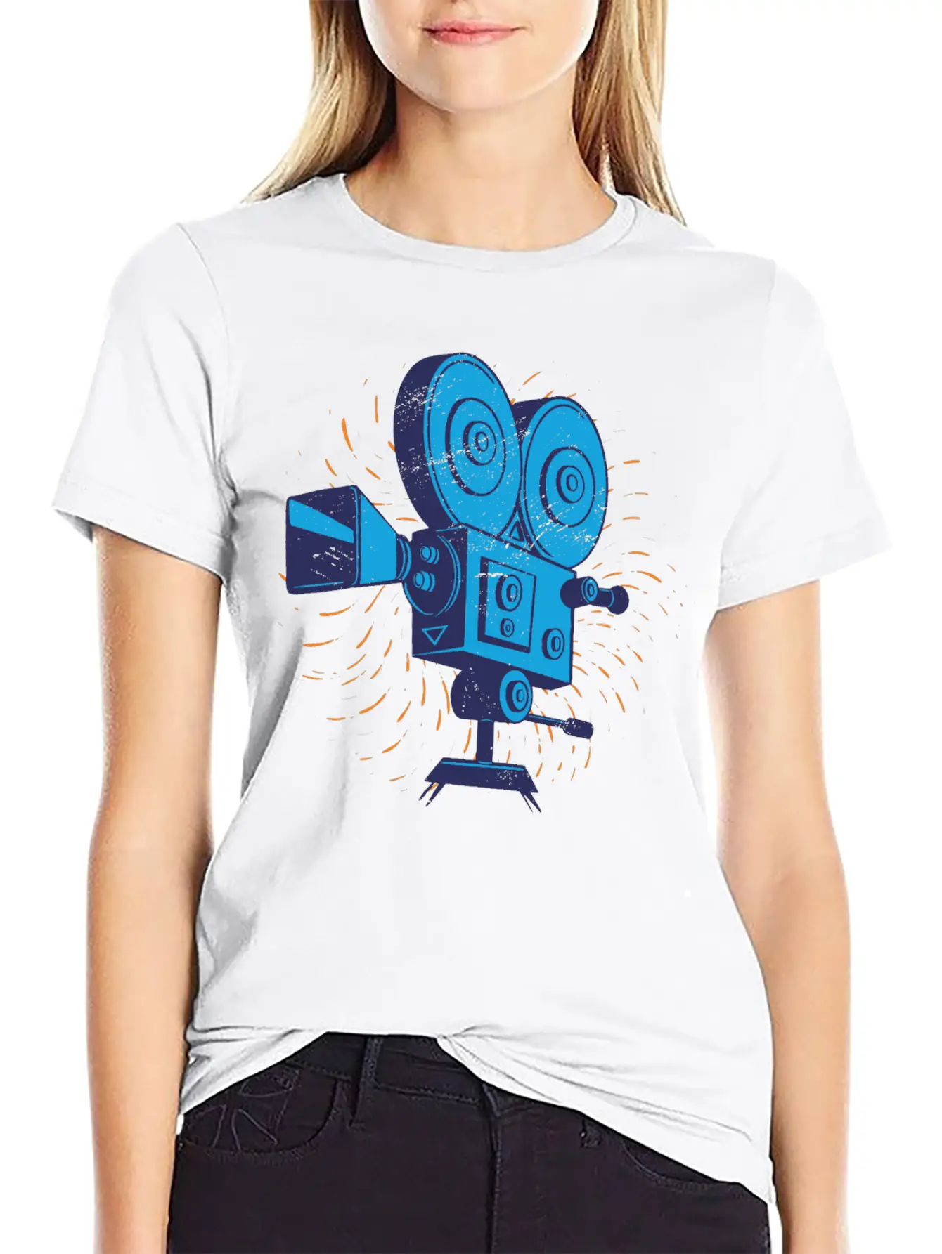 Retro Movie Camera Unisex Casual T-Shirt – Clean Design For Daily Comfort