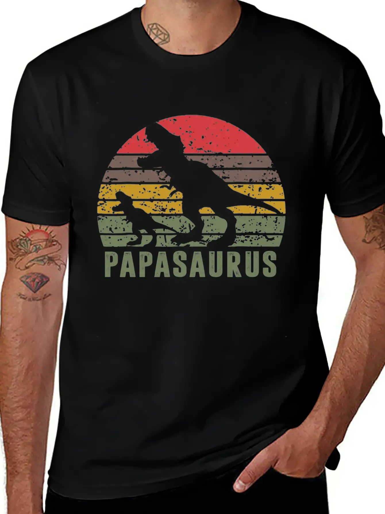 RETRO PAPASAURUS Unisex Casual T-Shirt – Clean Design For Daily Comfort