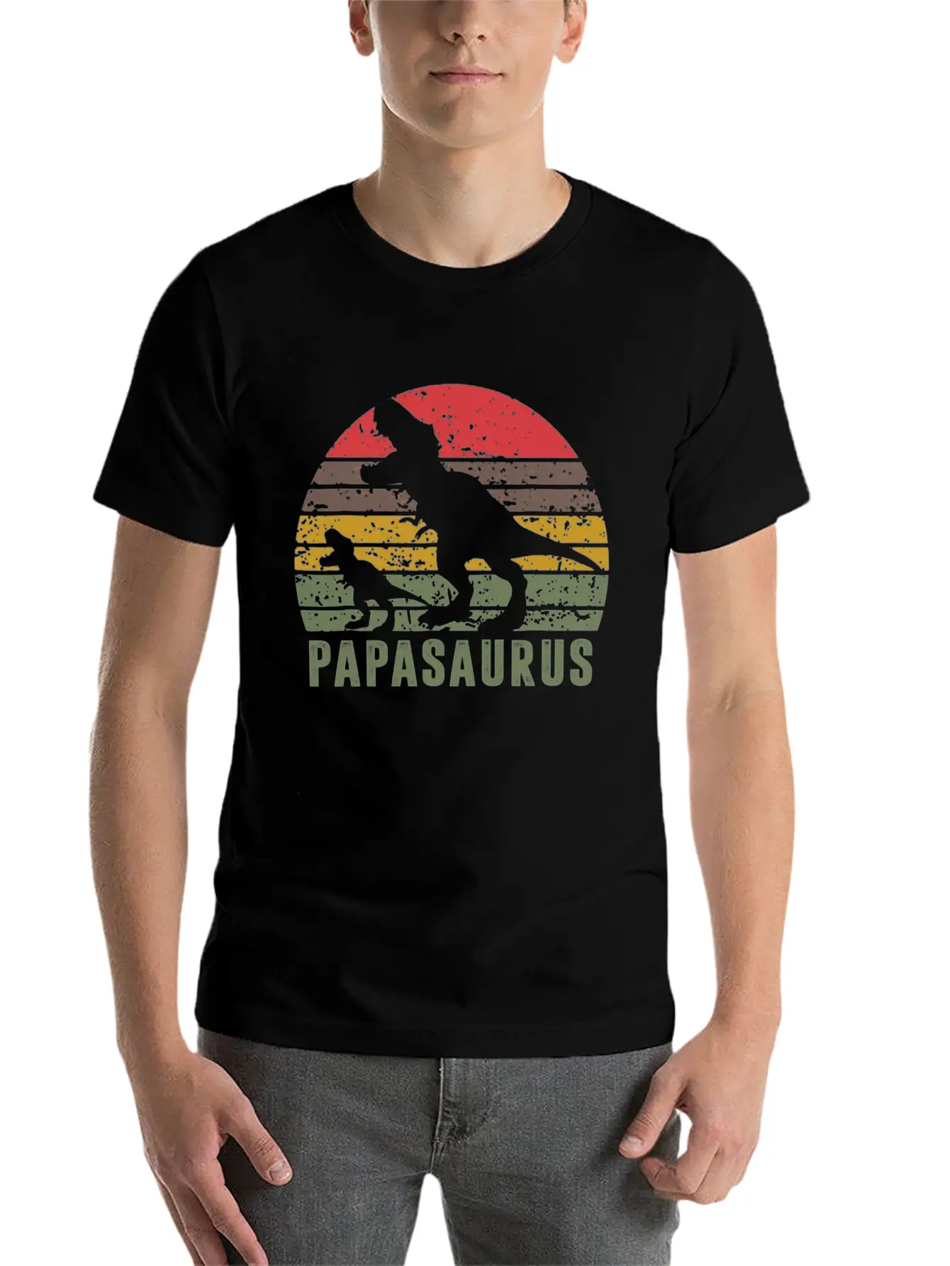 RETRO PAPASAURUS Unisex Casual T-Shirt – Clean Design For Daily Comfort