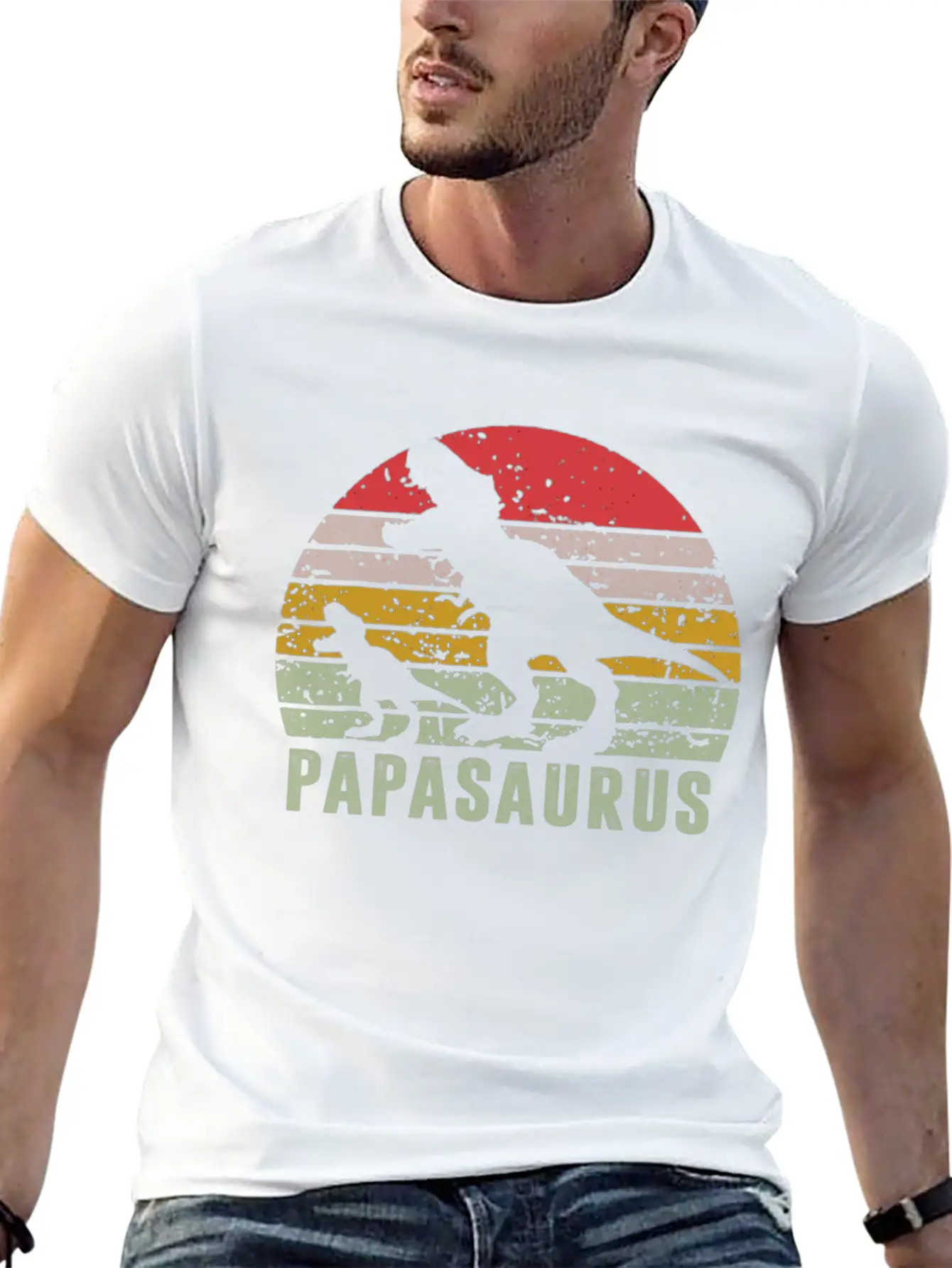 RETRO PAPASAURUS Unisex Casual T-Shirt – Clean Design For Daily Comfort