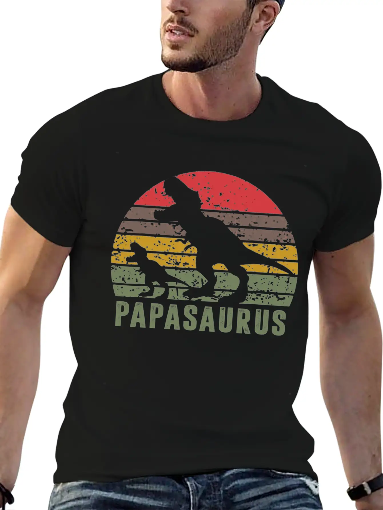 RETRO PAPASAURUS Unisex Casual T-Shirt – Clean Design For Daily Comfort